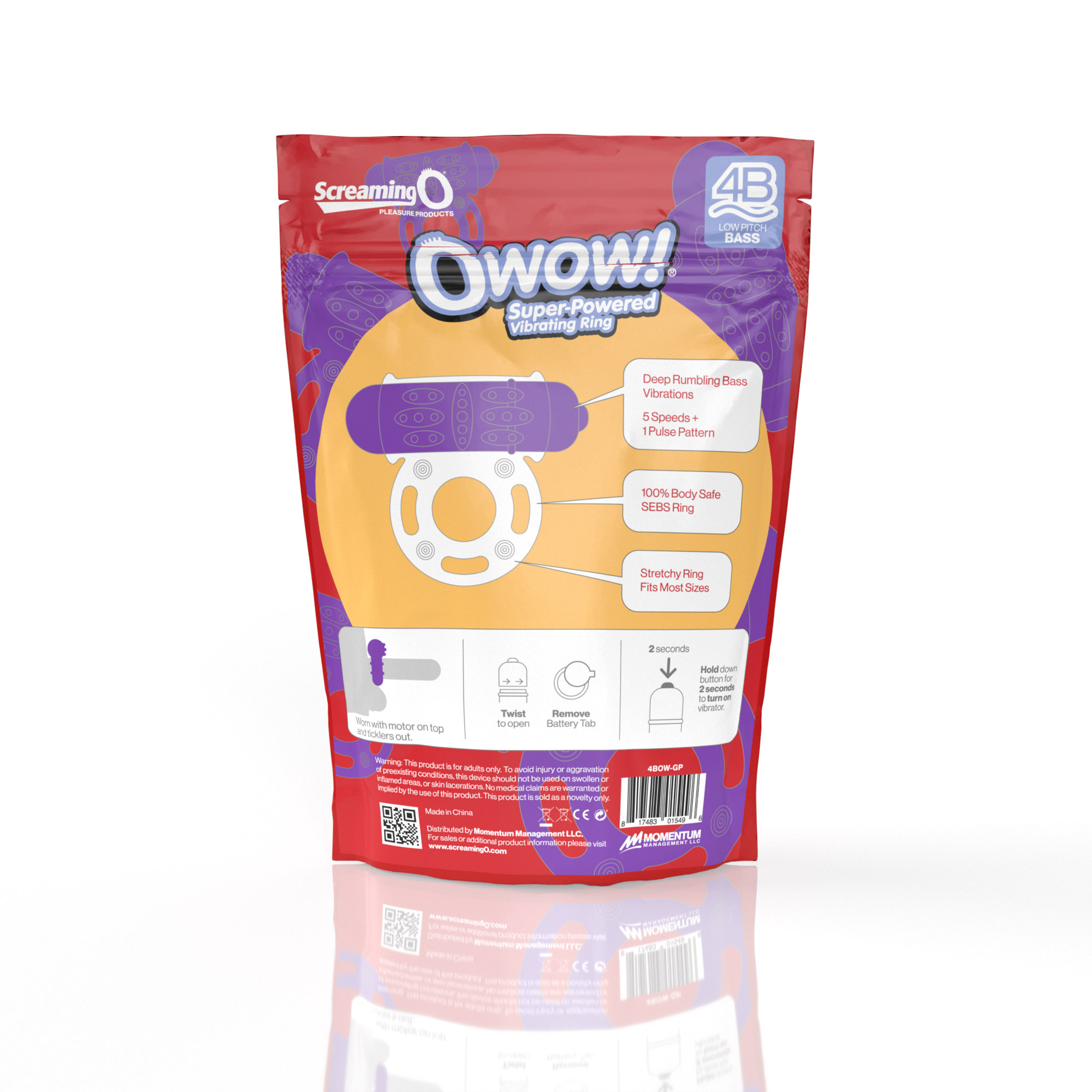 4B Owow Vibrating Grape Bass Ring