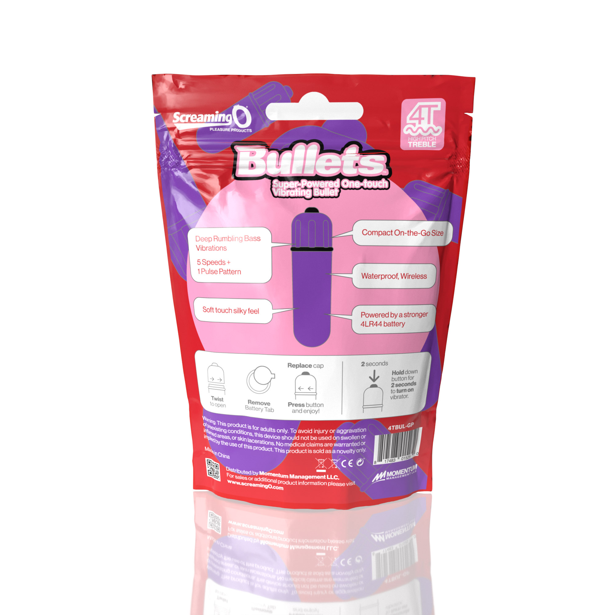 4T Bullet Vibrator Grape Treble