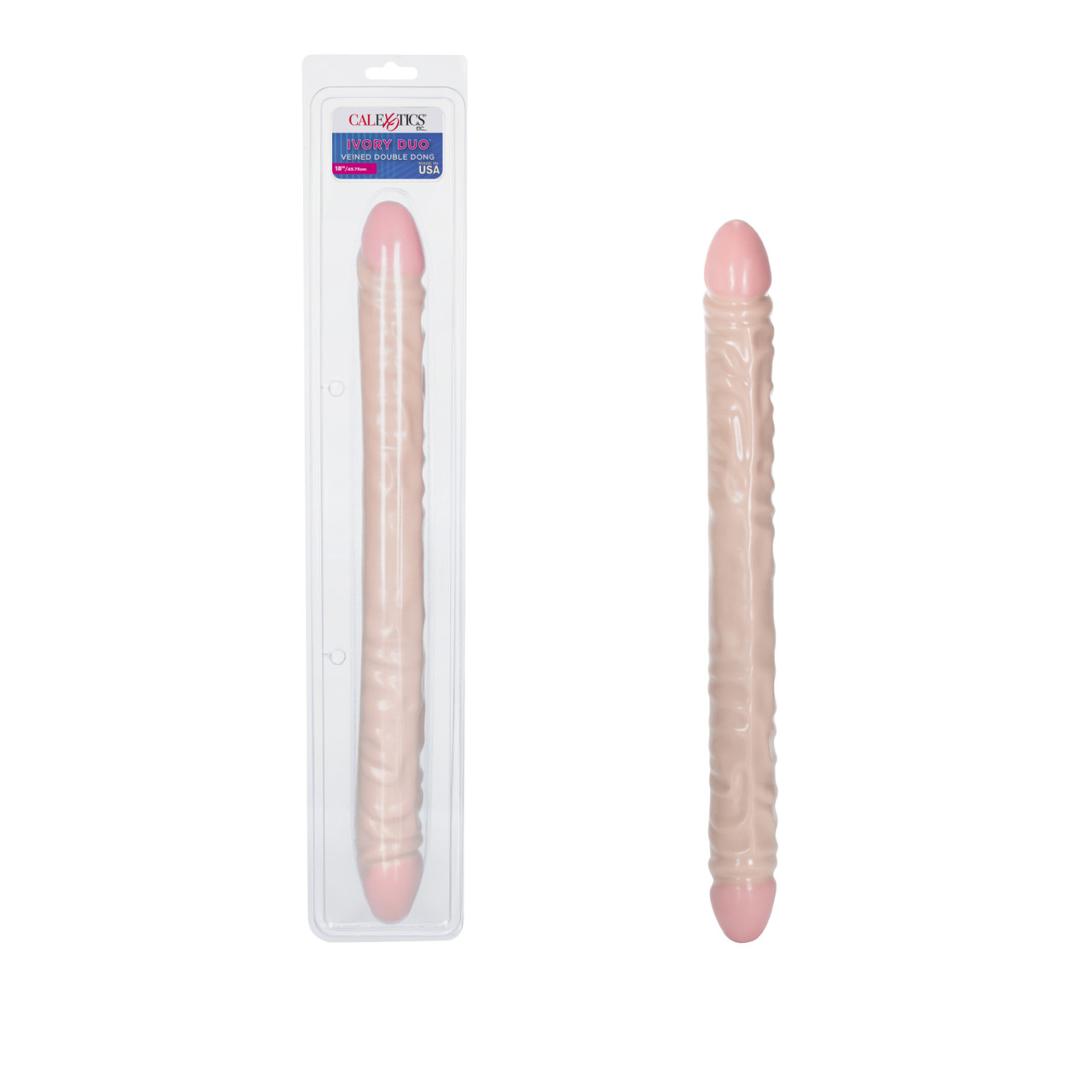 Ivory Duo 18-Inch Double Dong | Lifelike Veined Dildo