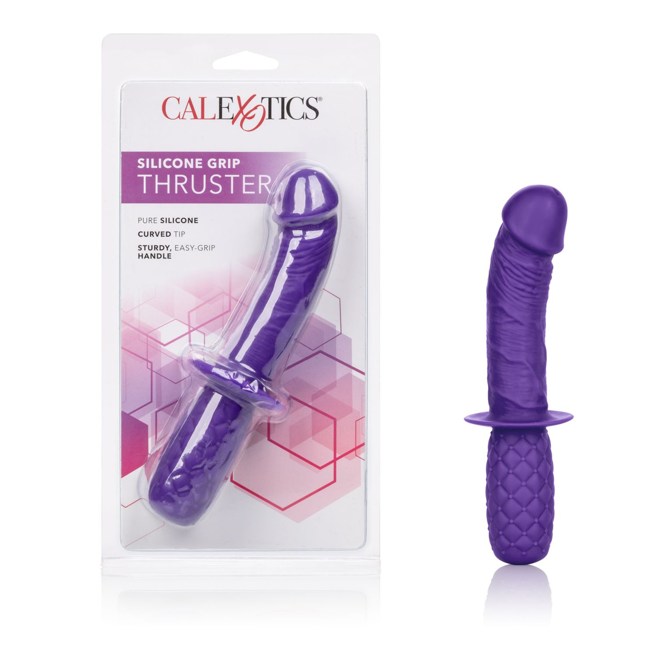 Silicone Grip Thruster Purple Dildo