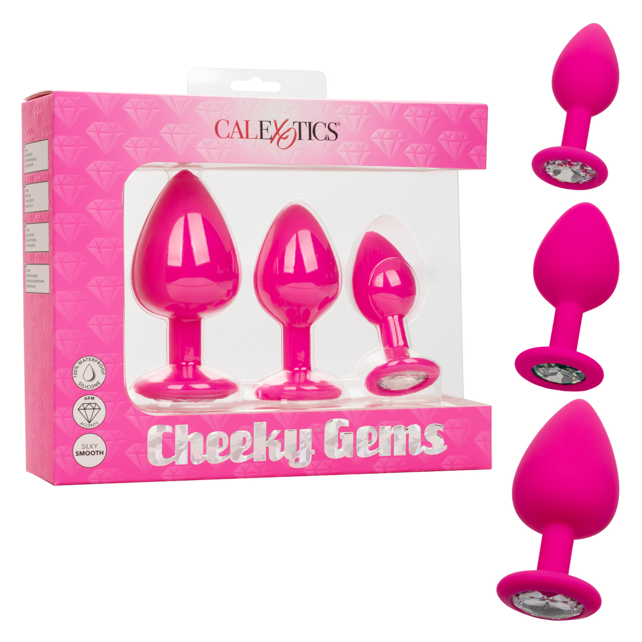 Cheeky Gems 3-Piece Anal Training Set in Pink