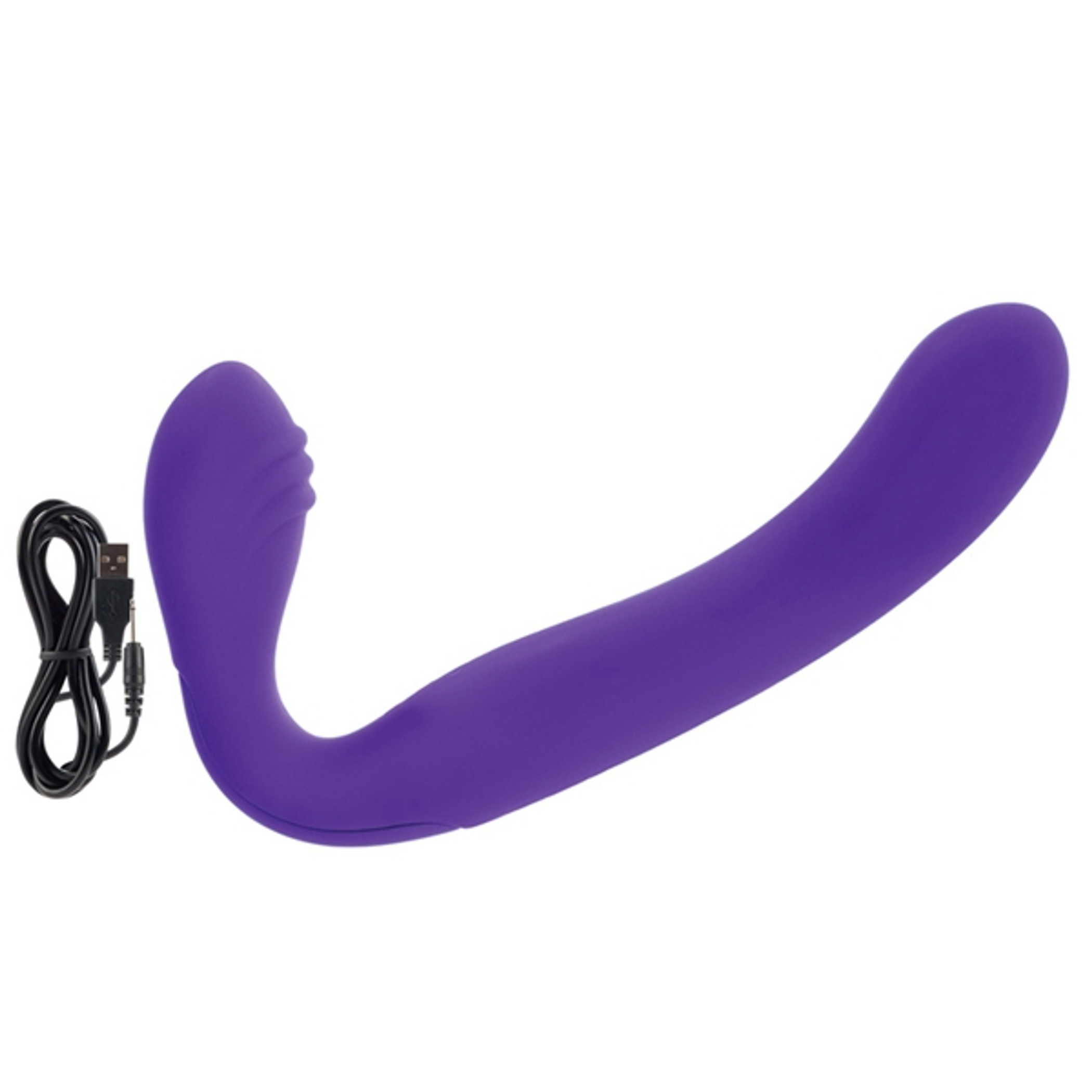 Love Rider Rechargeable Strap-On Vibe | Purple Couples Harness Set