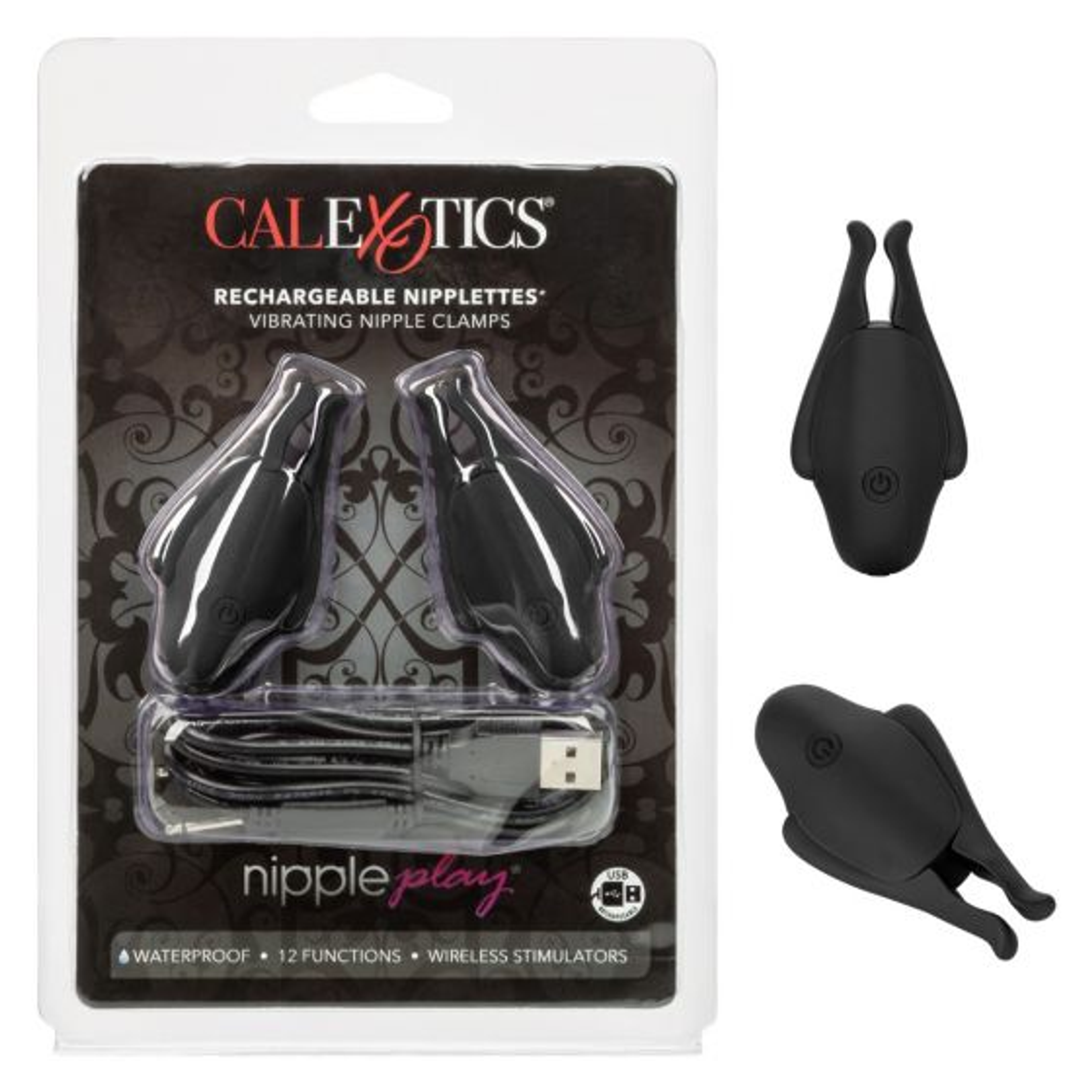 CalExotics Nipple Play Rechargeable Nipplettes Black – Rechargeable Nipple Vibes