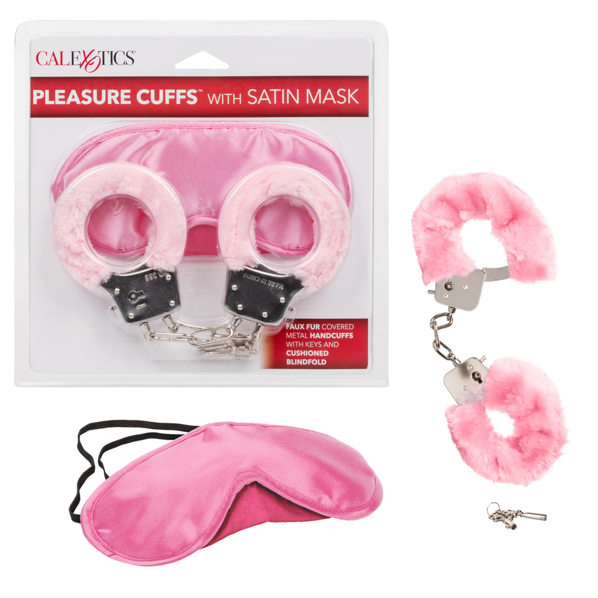 Pleasure Cuffs With Satin Mask | Beginner Bondage Set