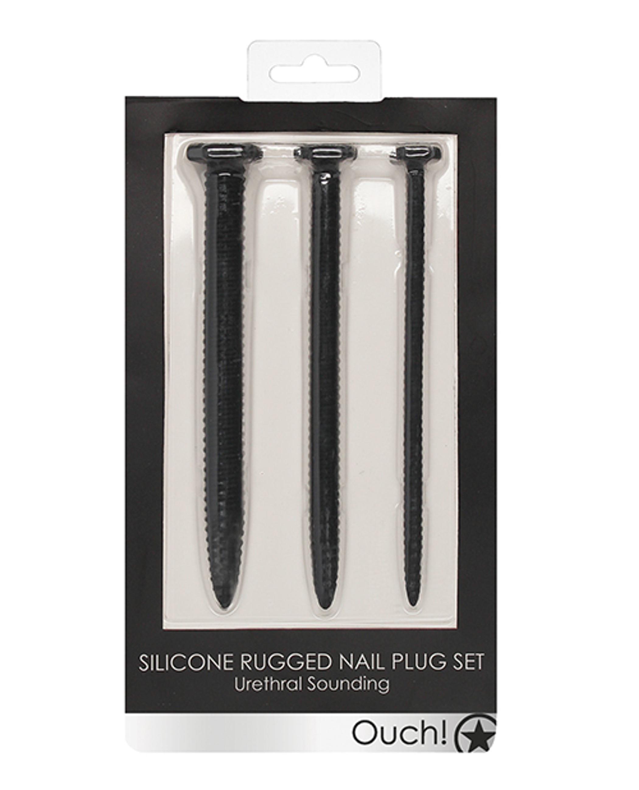 Silicone Screw Plug Set for Urethral Play — Black