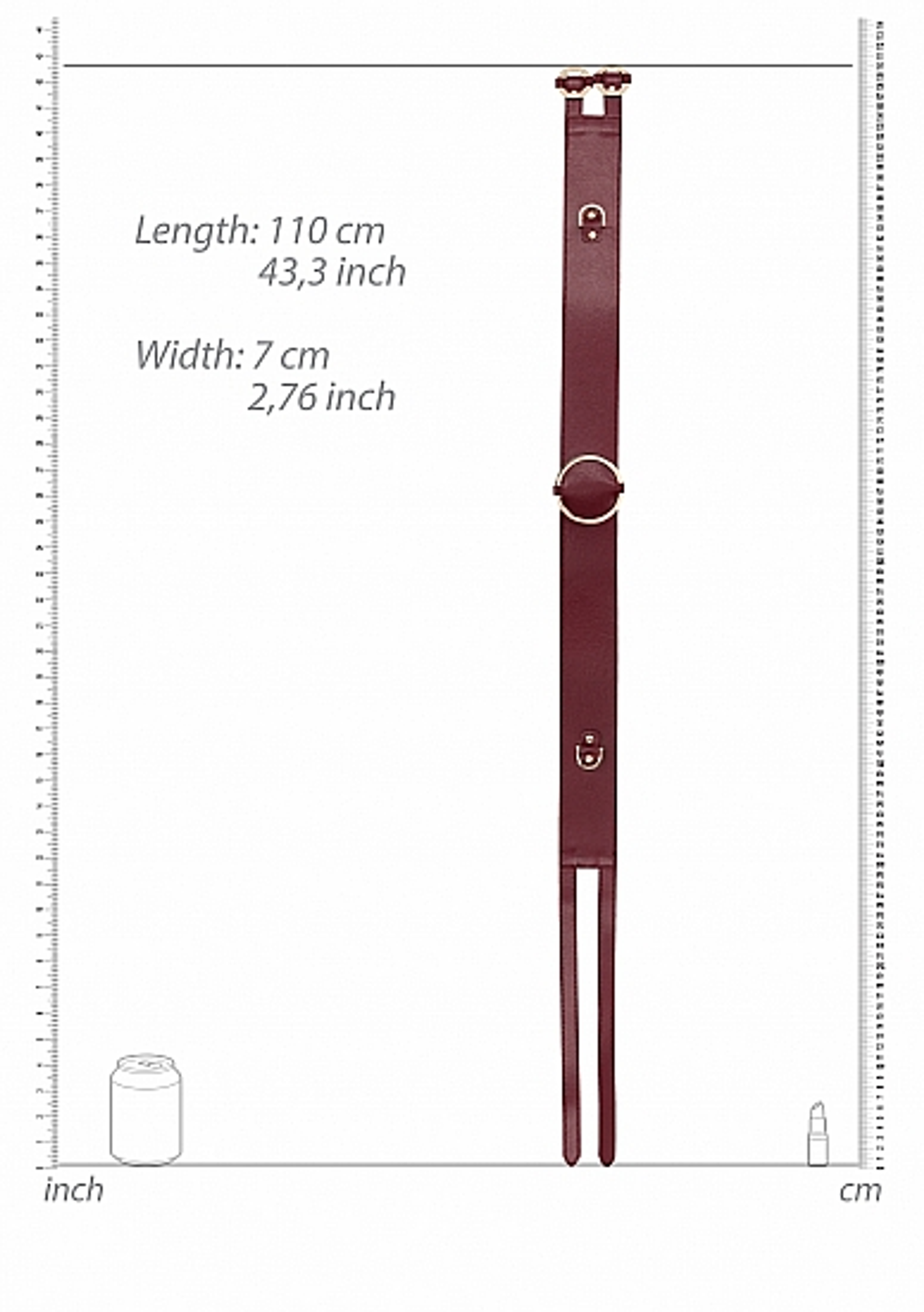 OUCH HALO WAIST BELT L/XL BURGUNDY