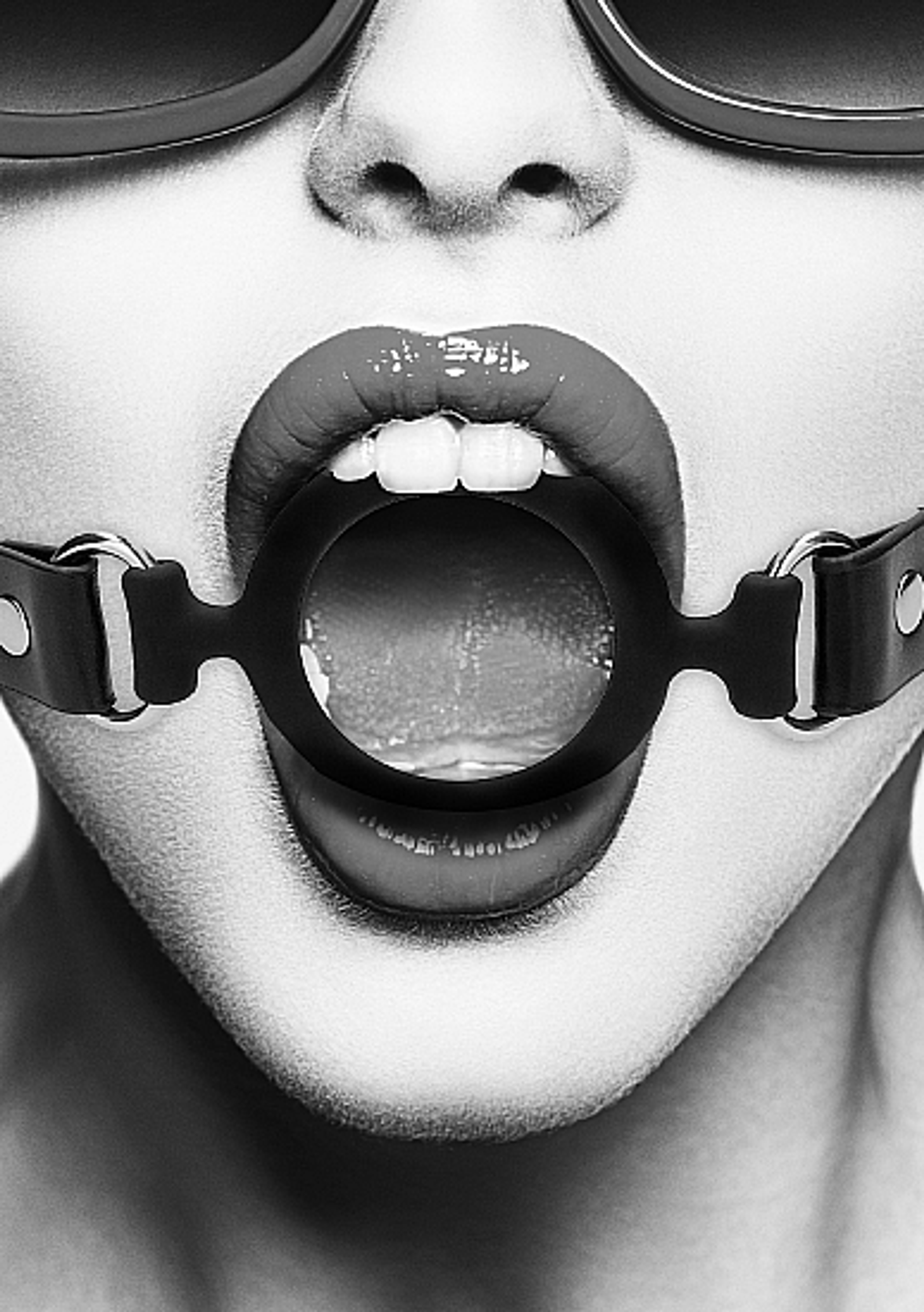 B&W Silicone Ring Gag | Adjustable Couples Bondage
