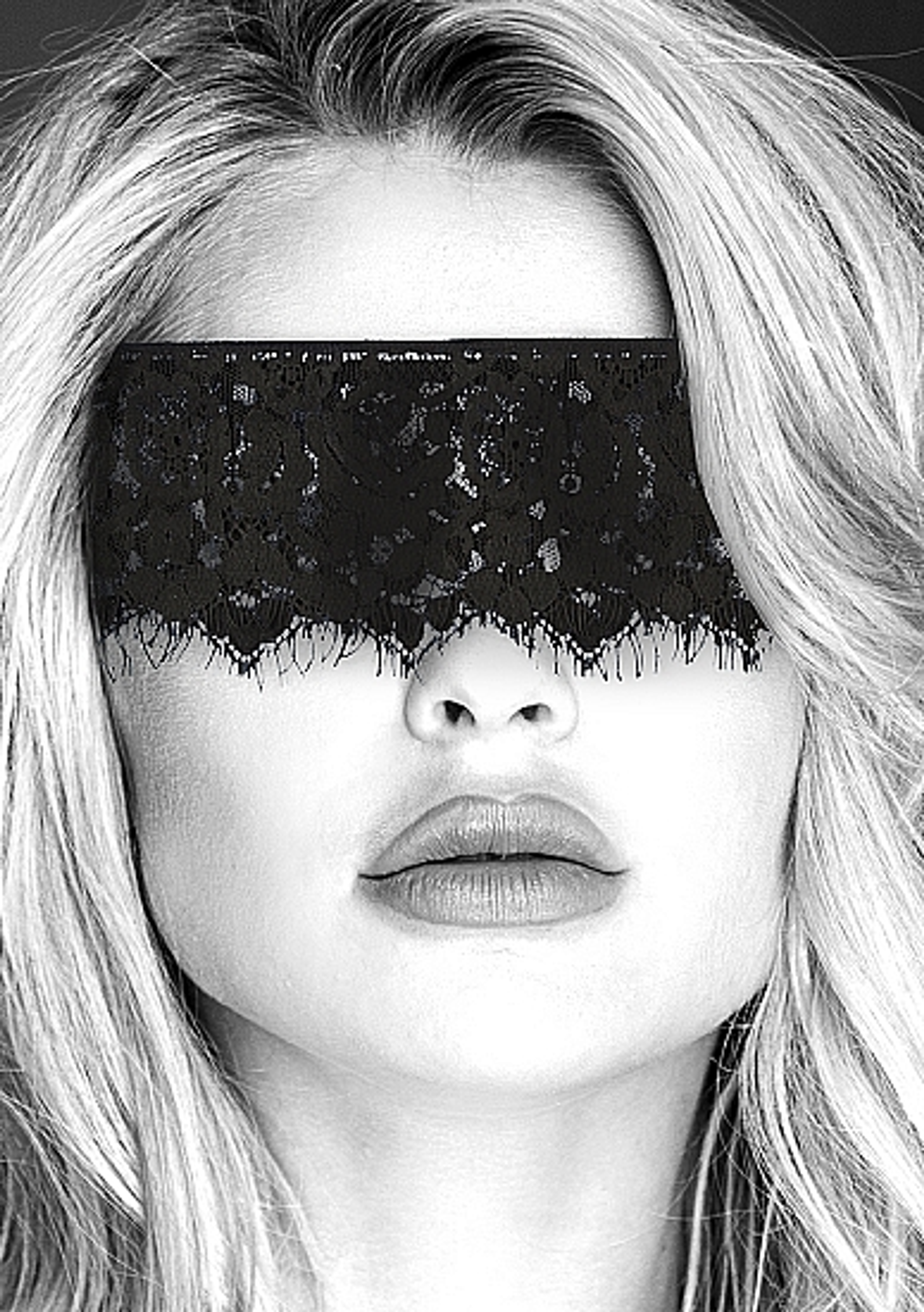 Black and White Lace Mask with Elastic Strap