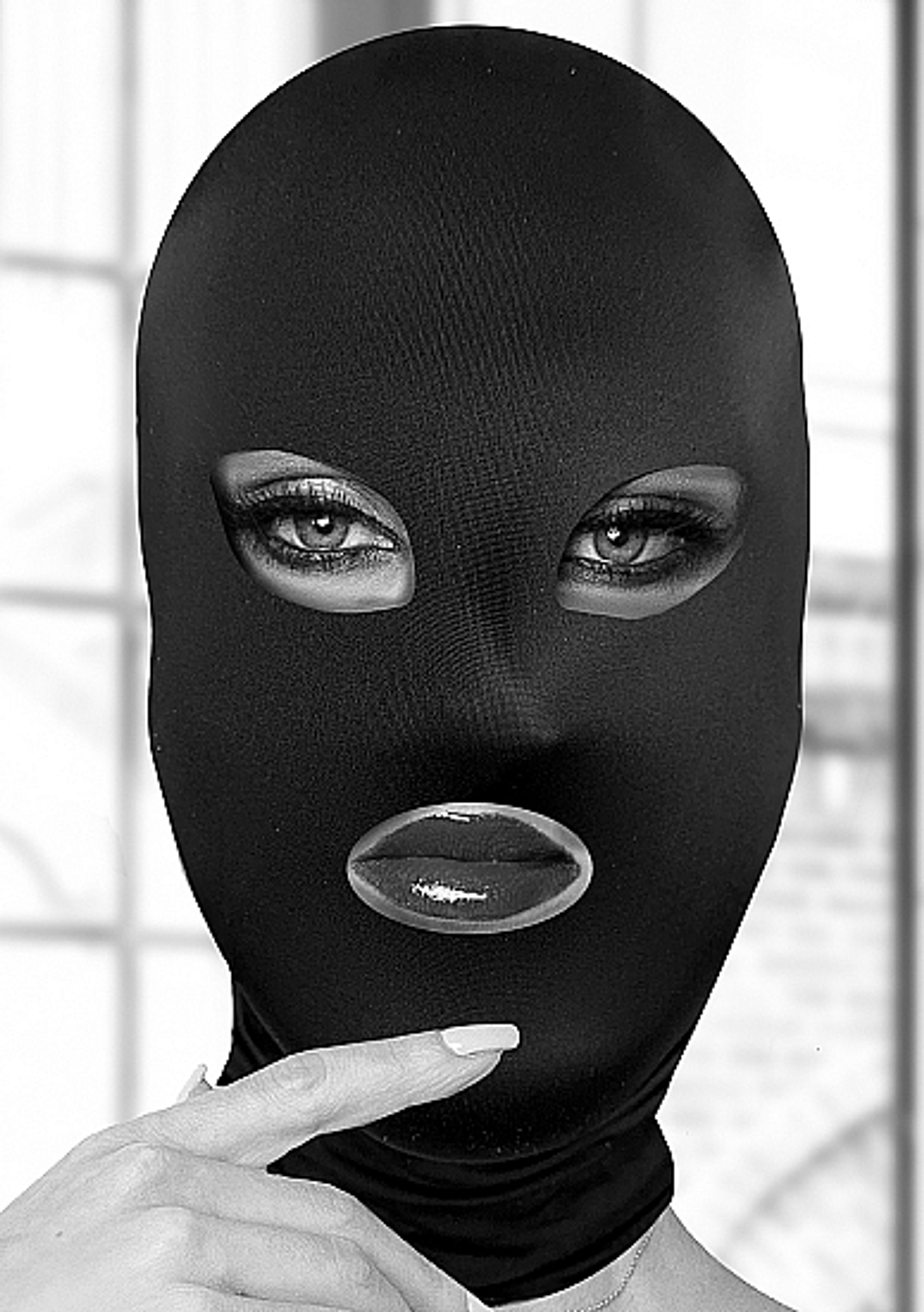 B&W Subversion Mask | Open-Mouth Roleplay Hood