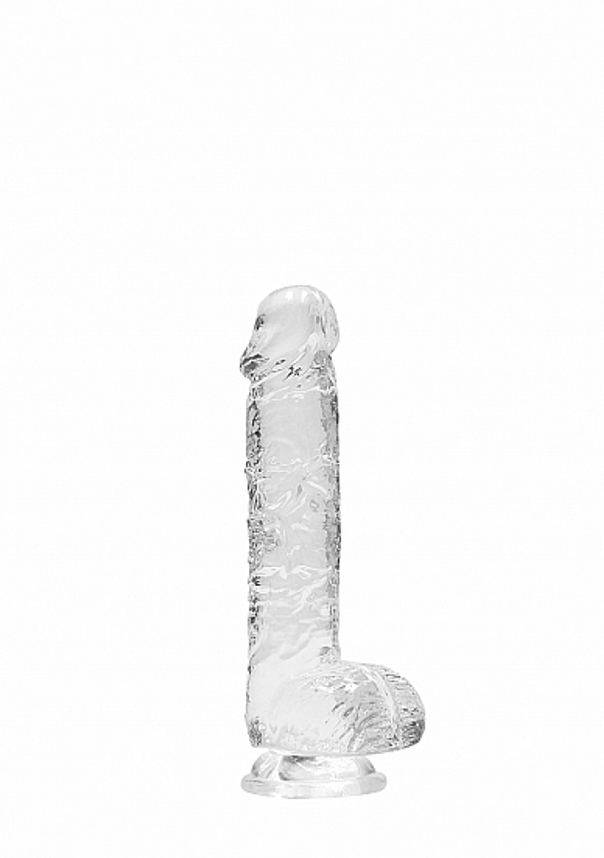 RealRock 6-Inch Realistic Dildo with Balls Crystal Clear