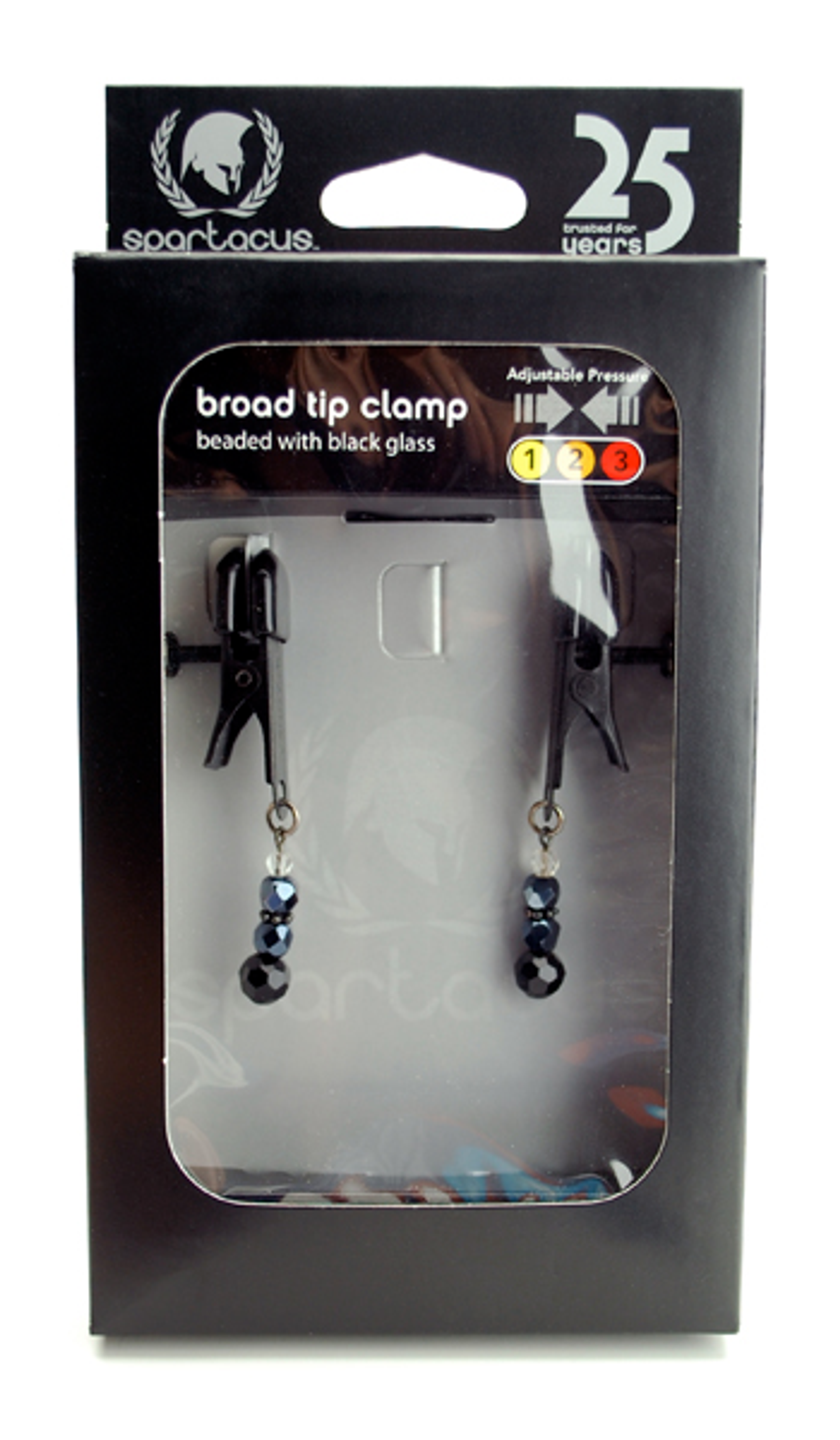 Black Broad Tip Clamps with Beads