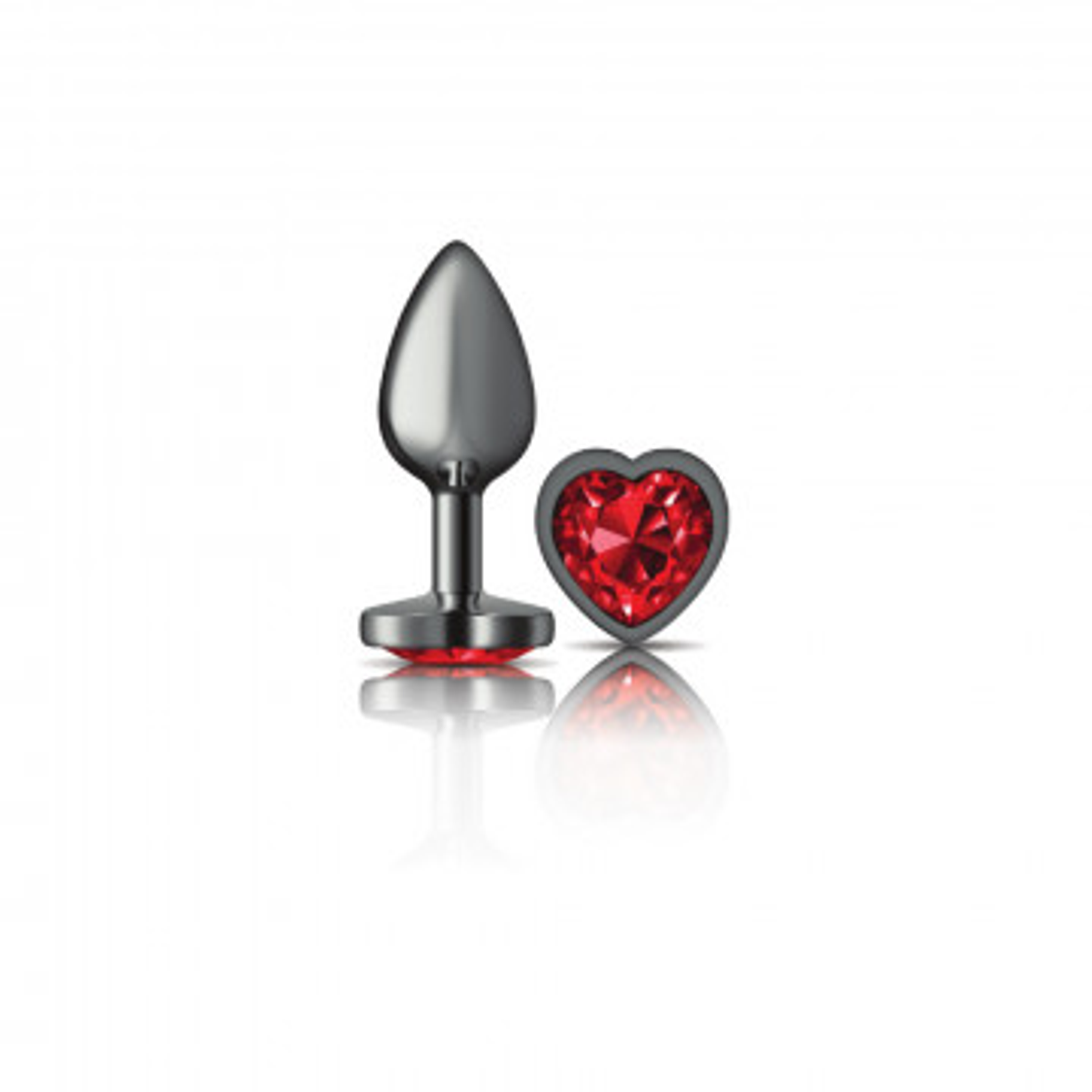 Cheeky Charms Deep Red Small Gunmetal Butt Plug