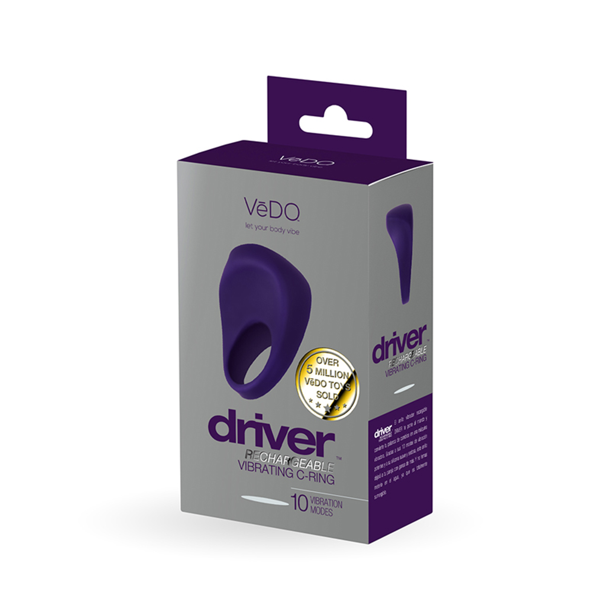 Vedo Driver Rechargeable Vibrating C-Ring Purple