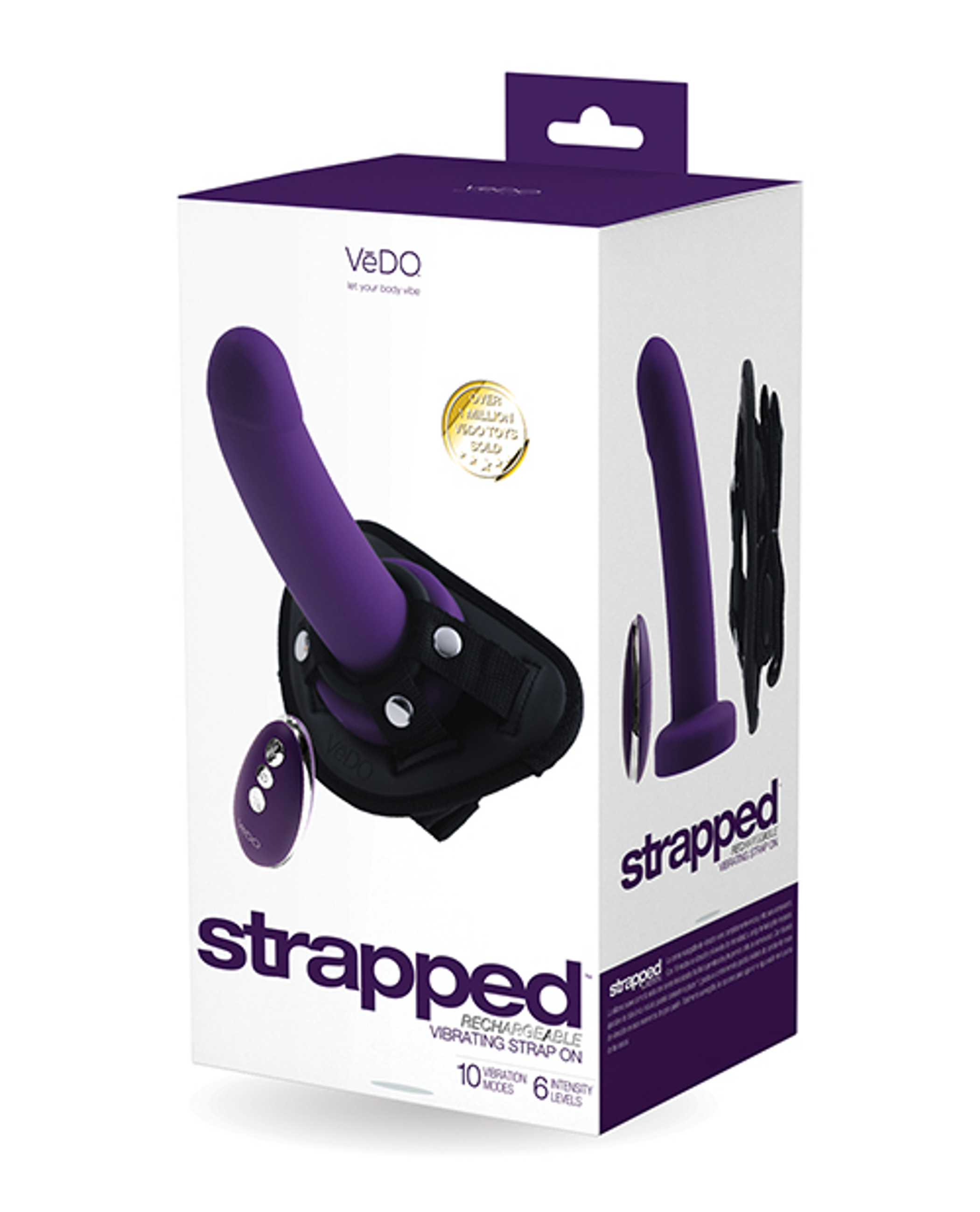 Strapped Rechargeable Strap-On Deep Purple