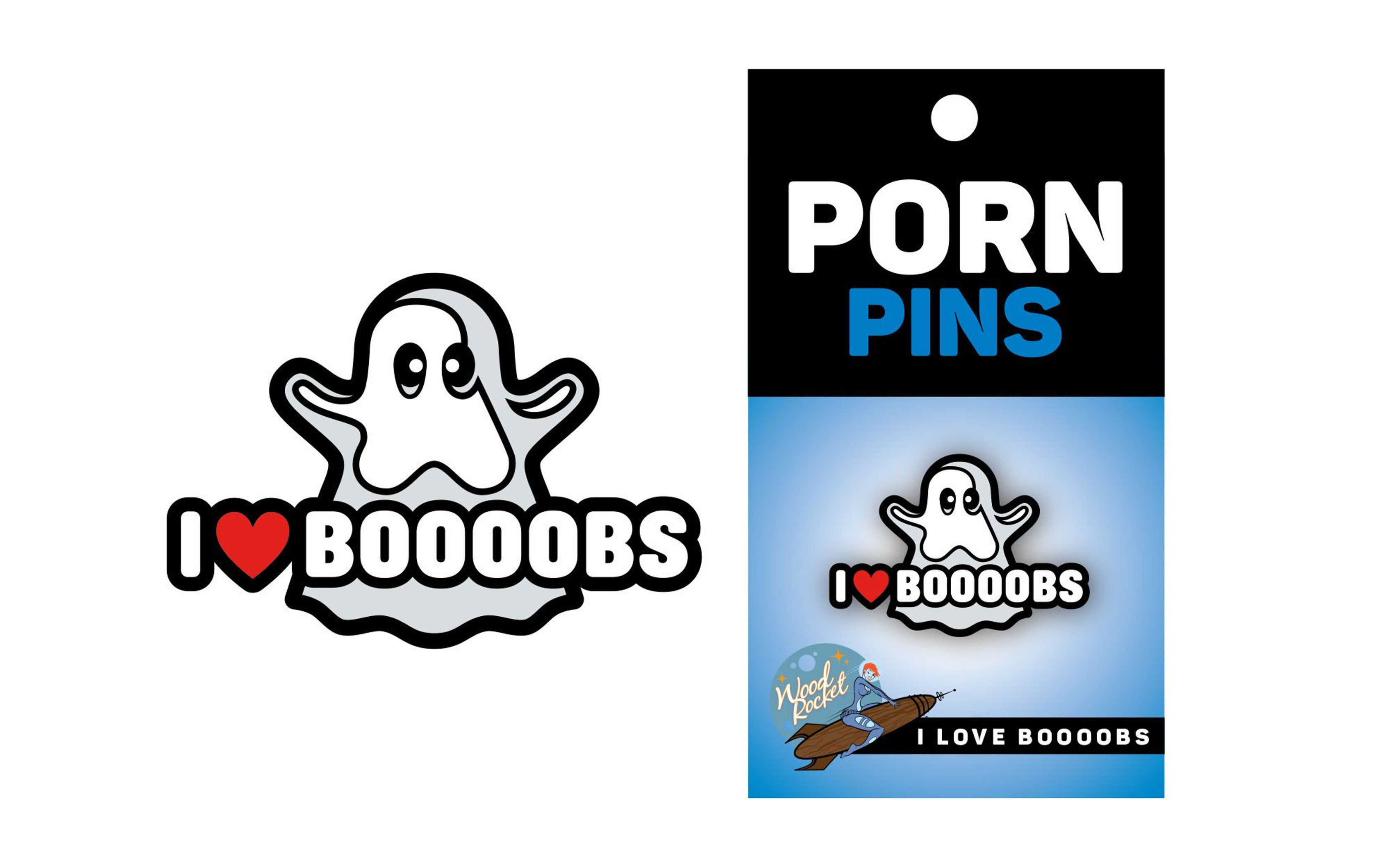 Ghost I Heart Boobs Pin – Cheeky Enamel Novelty Pin