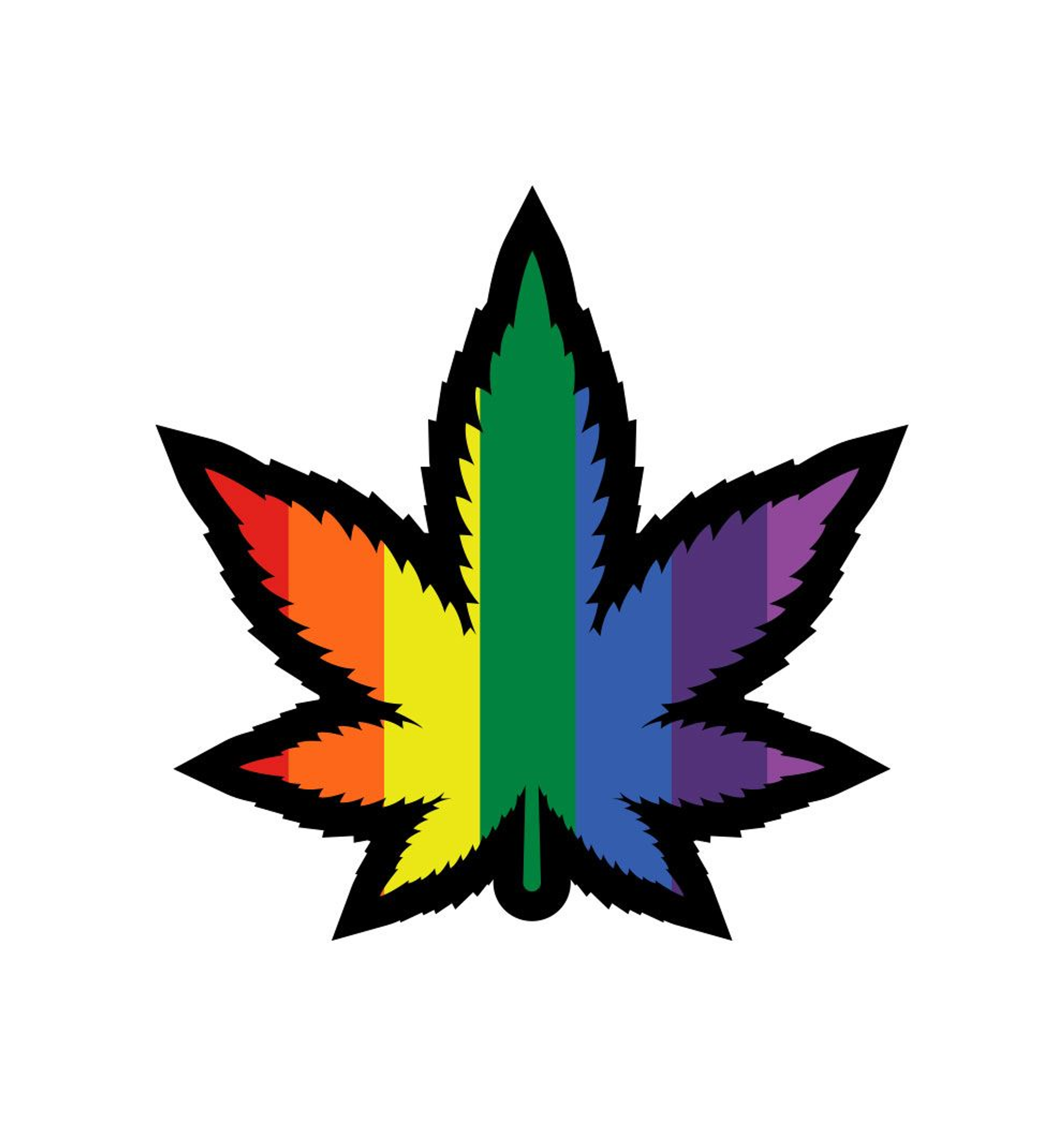Wood Rocket Rainbow Marijuana Leaf Enamel Pin