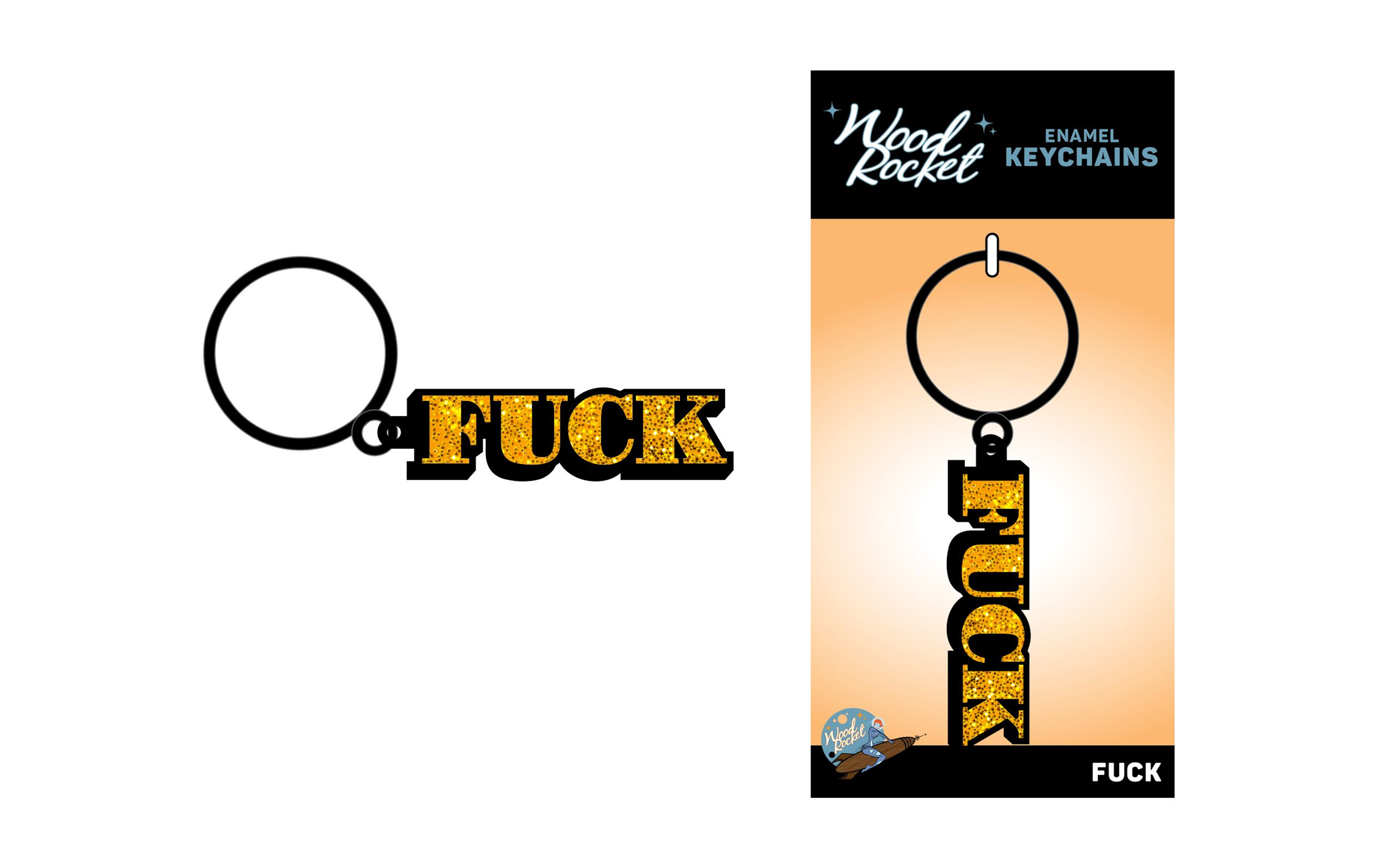 Wood Rocket F*ck Keychain – Cheeky Novelty Accessory
