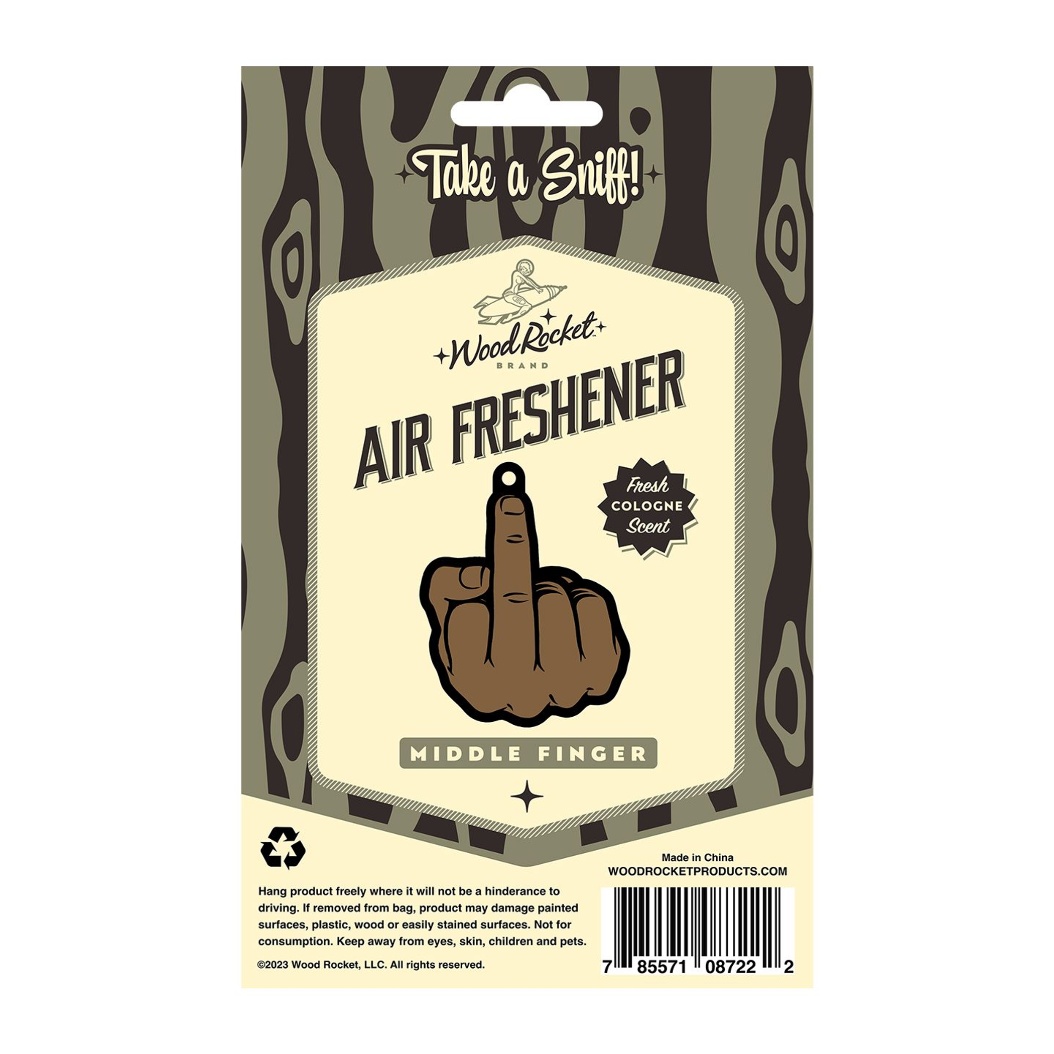 Middle Finger Air Freshener | Wood Rocket Novelty