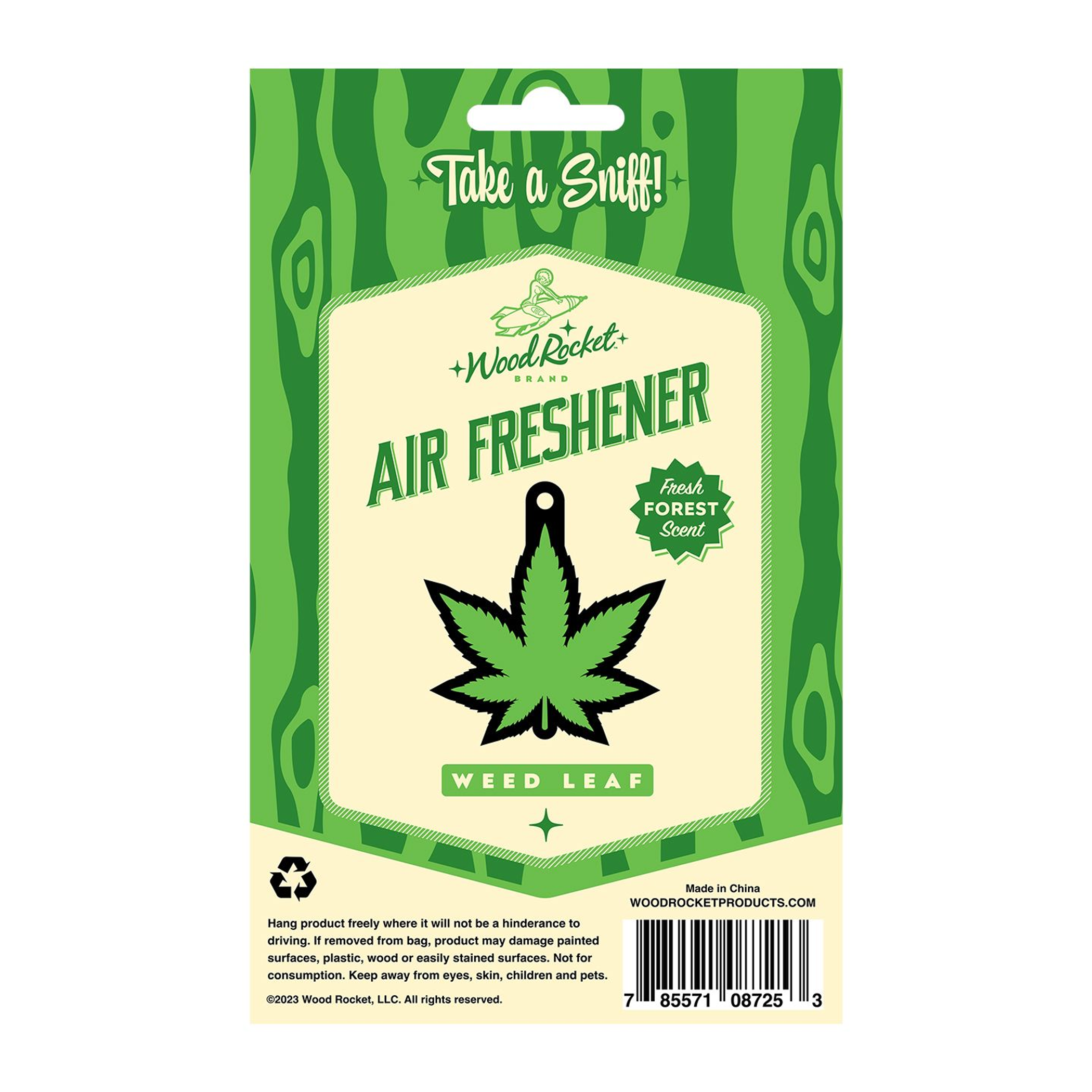 Green Leaf Air Freshener | Wood Rocket Novelty Scent