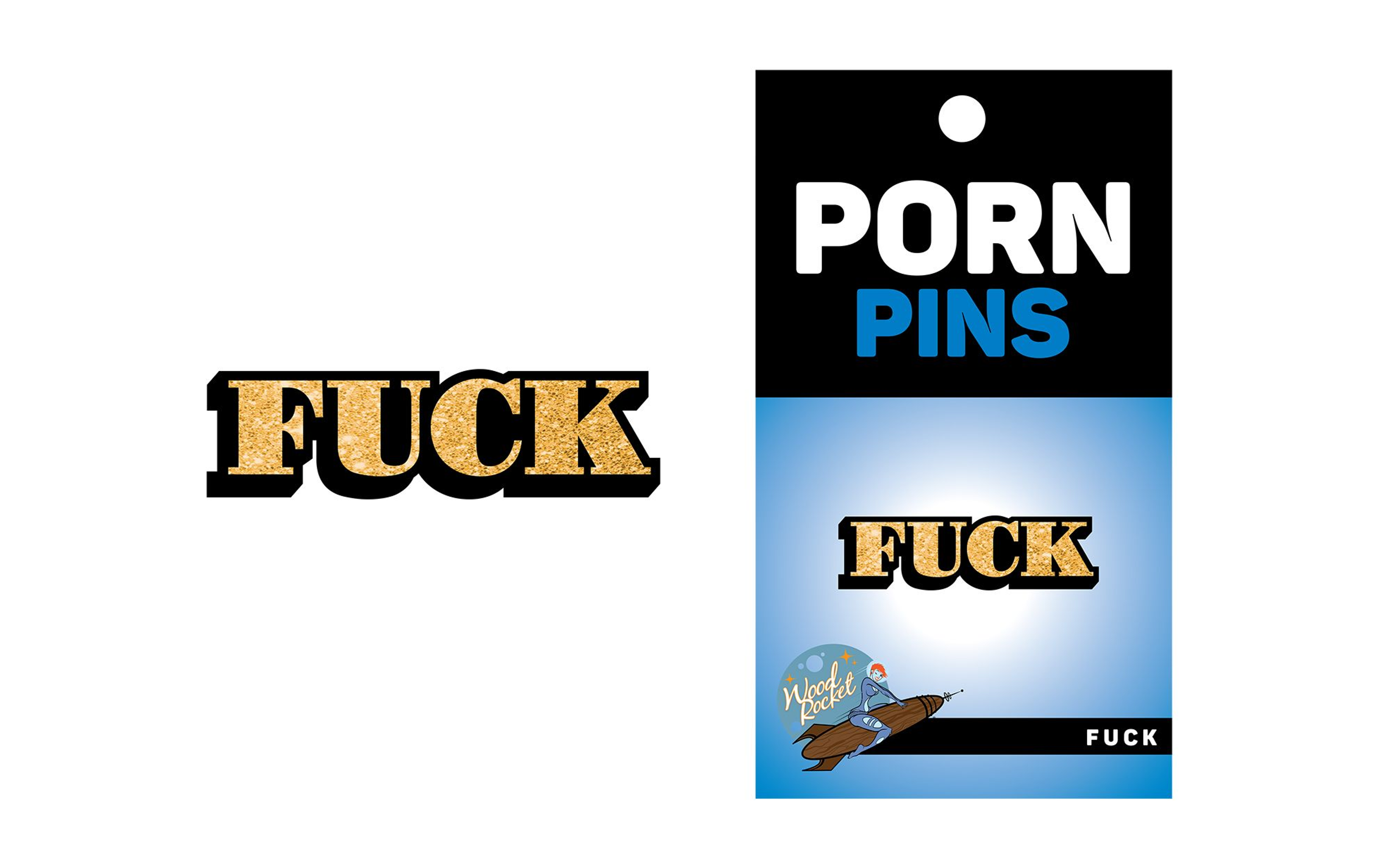 F*ck Pin | Wood Rocket Statement Lapel Pin