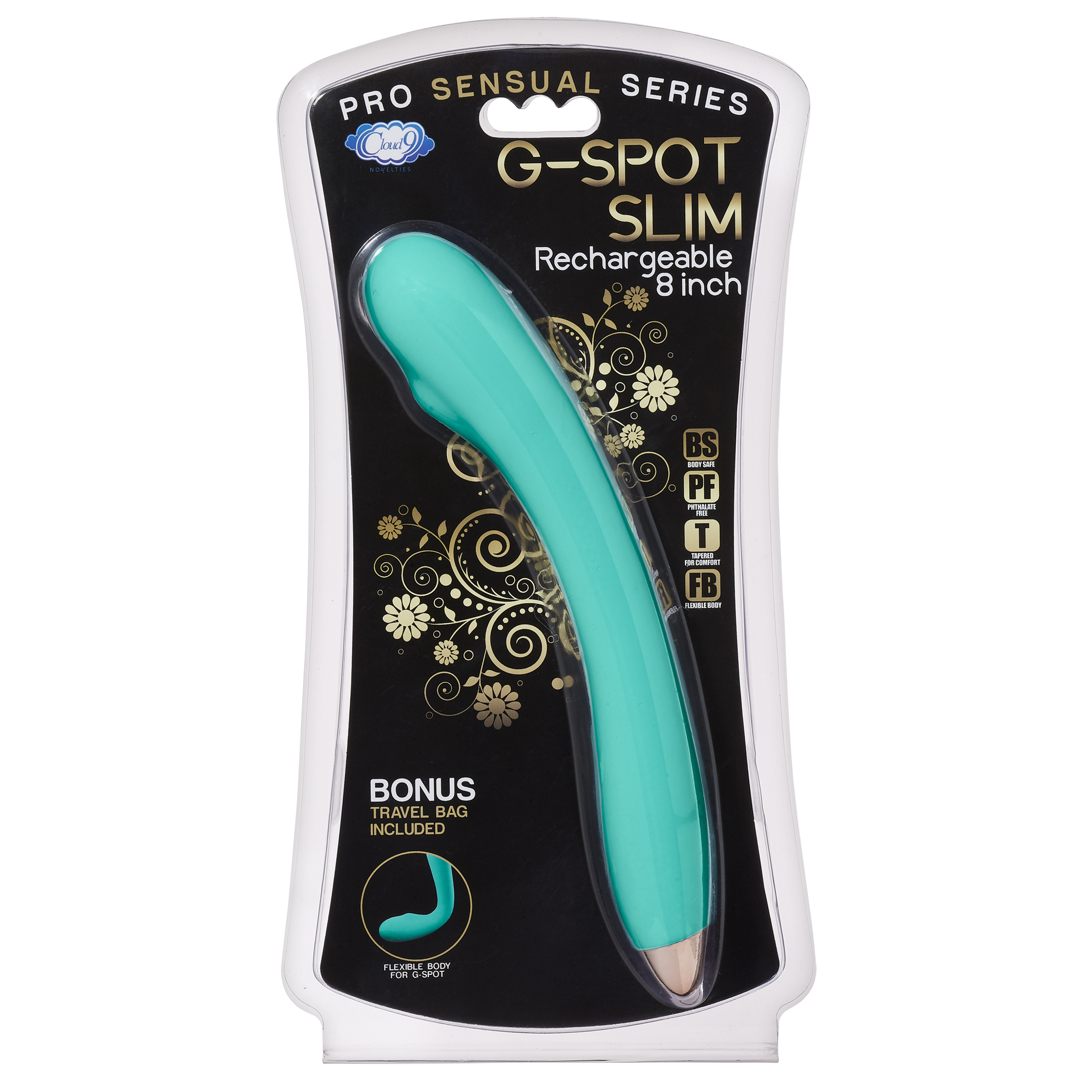 Cloud 9 Rechargeable G-Spot Slim Vibrator 8 Inch Teal