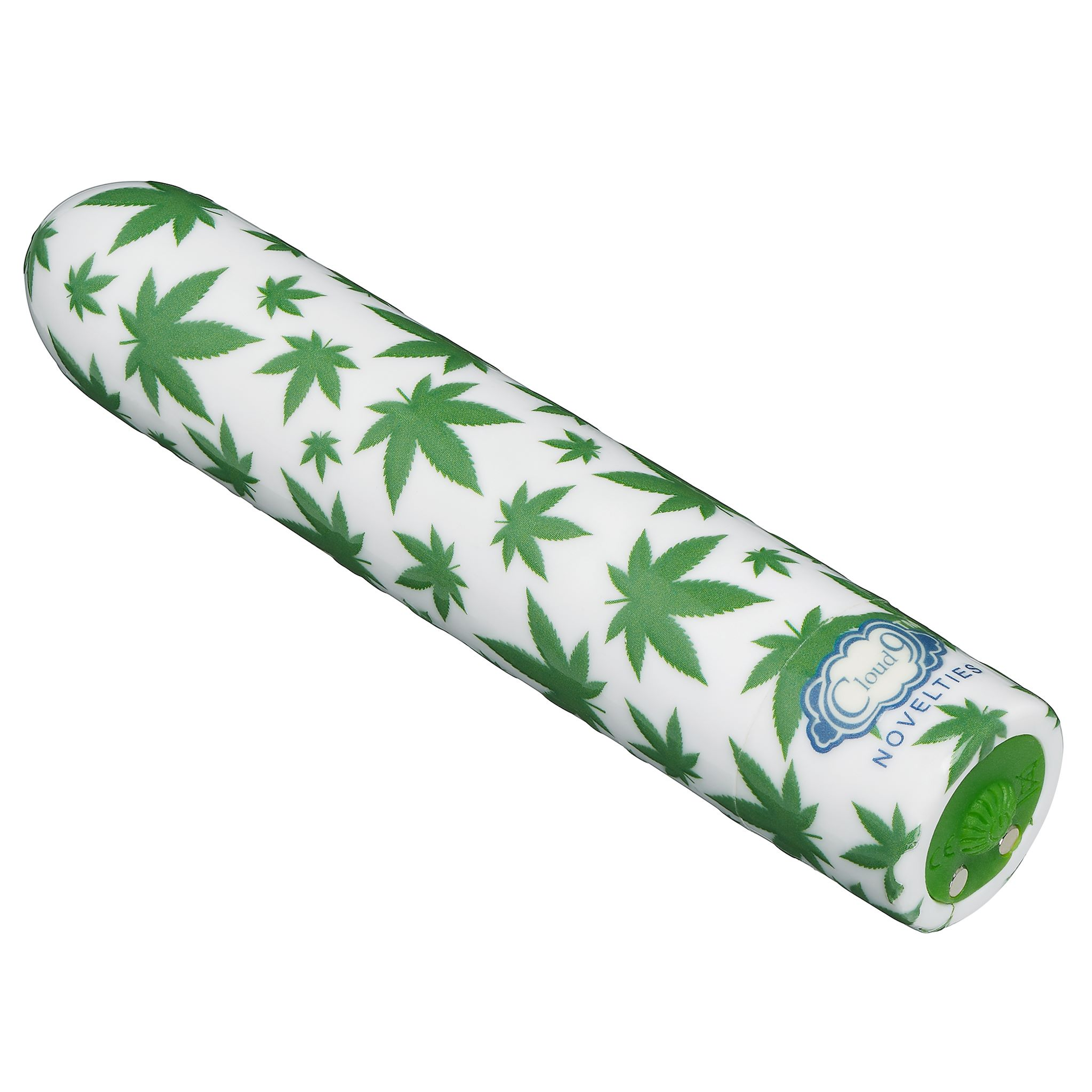 Slim Vibe – White Cannabis Leaf Bullet Vibrator