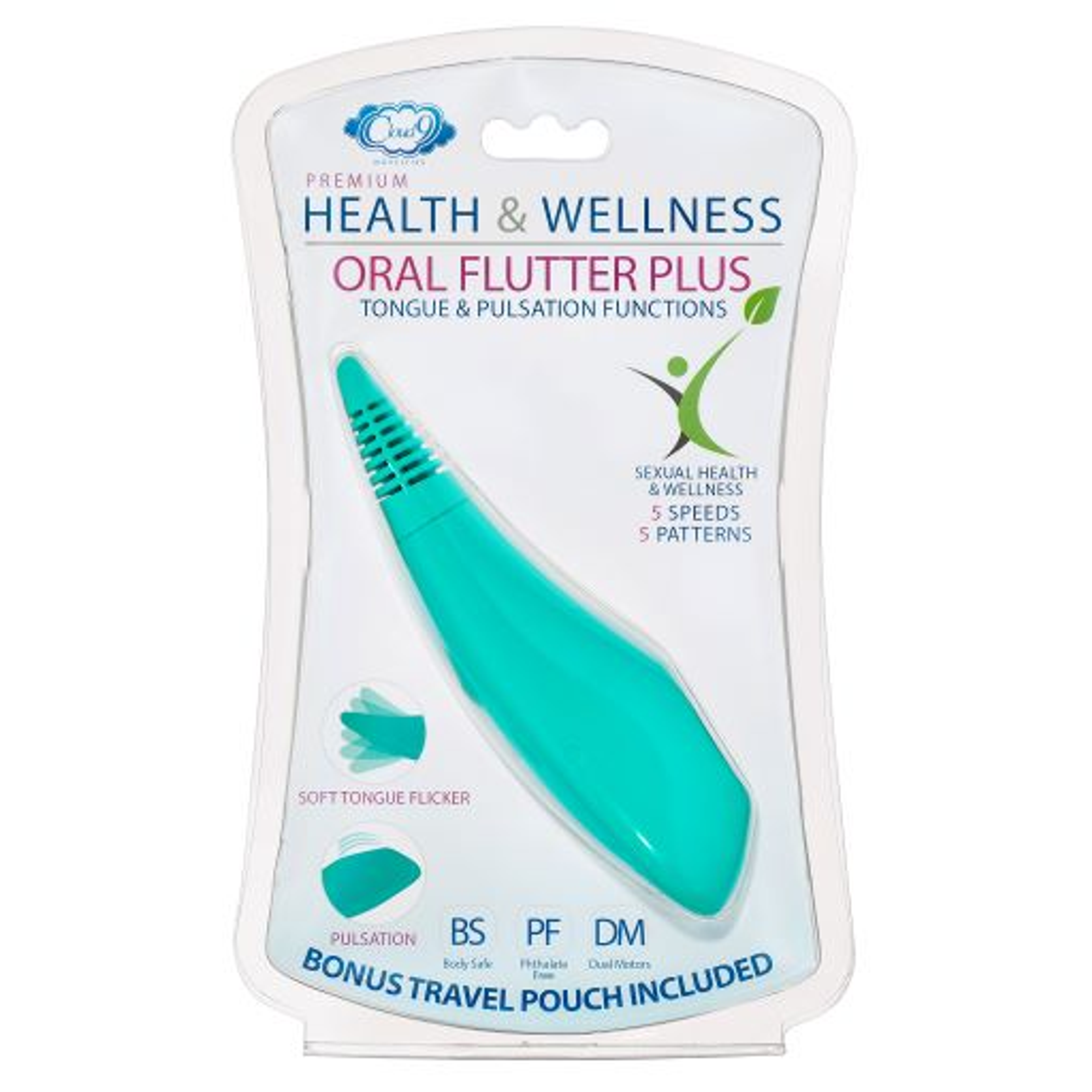 Pro Sensual Oral Flutter Plus Teal | Tongue Vibrator