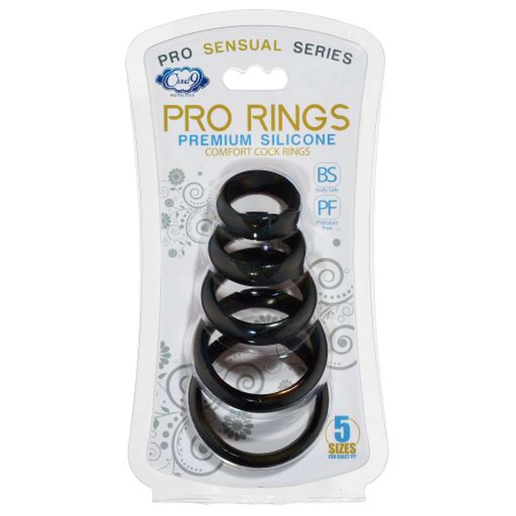 Cloud 9 Comfort Cock Rings With Flat Back 5-Pack