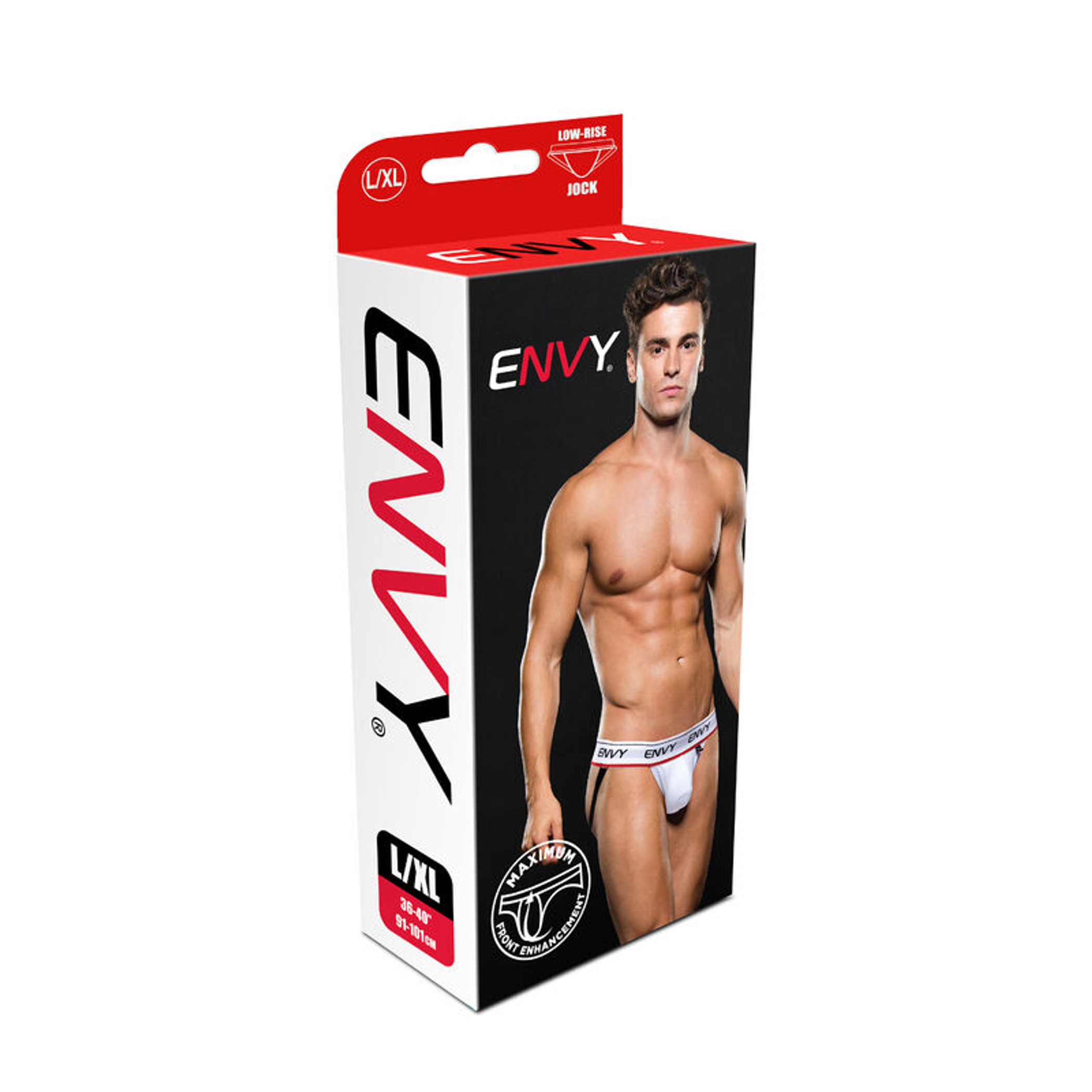 Envy Low-Rise Jock White L/XL | Cheeky Role-Play Underwear