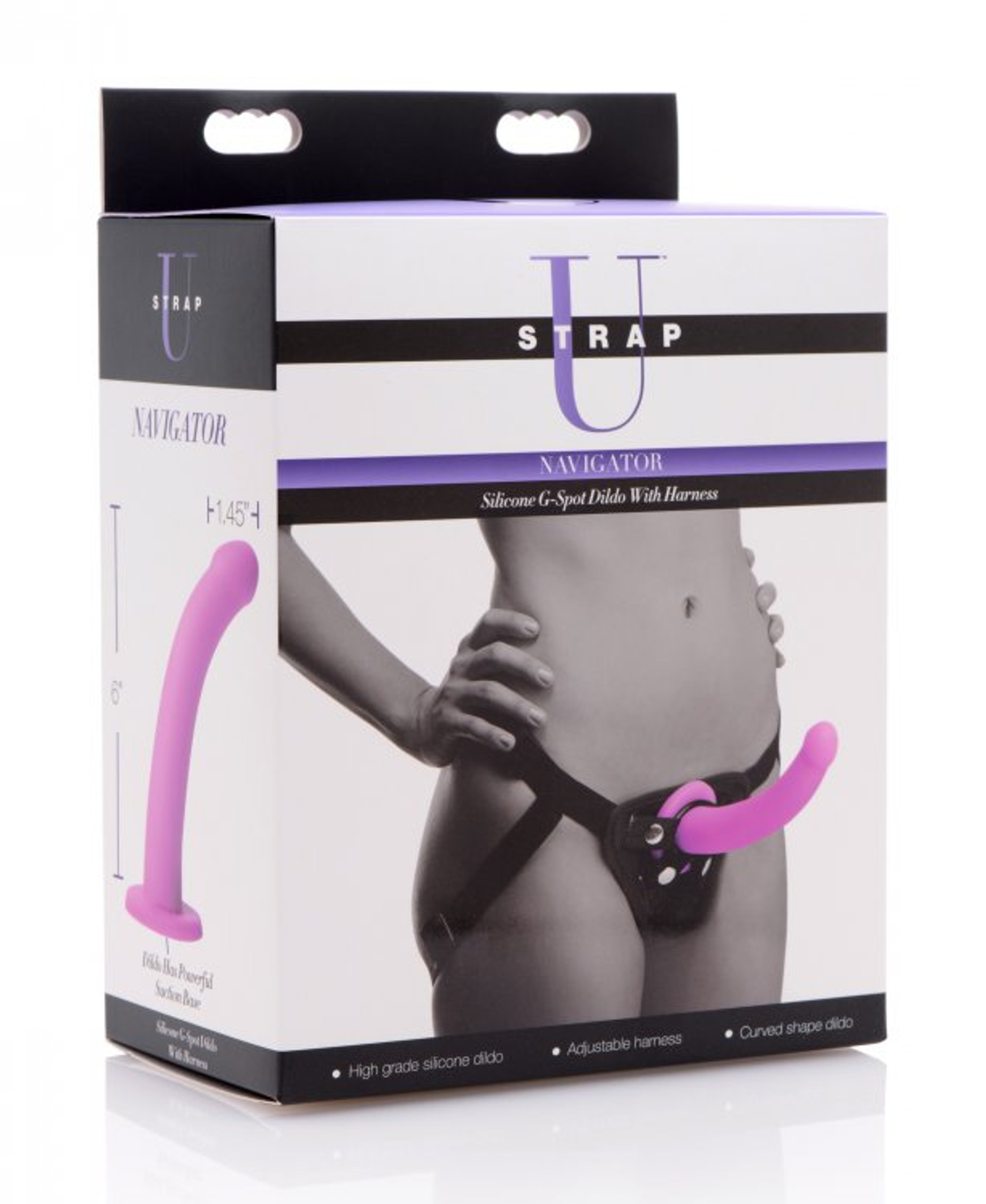 Strap U Navigator Silicone G-Spot Dildo & Harness Set