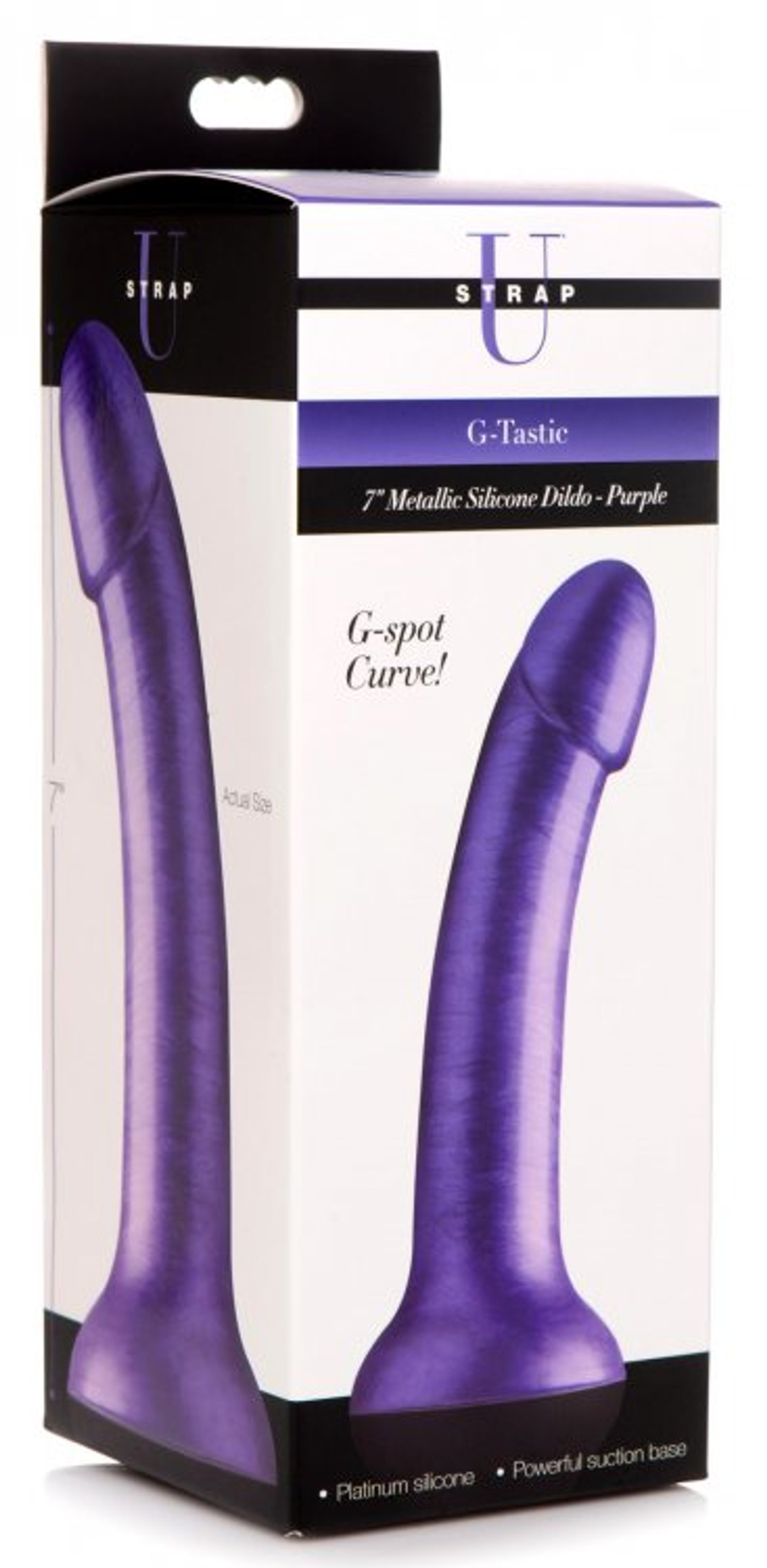 Strap U G-Tastic 7-Inch Metallic Silicone Dildo Purple