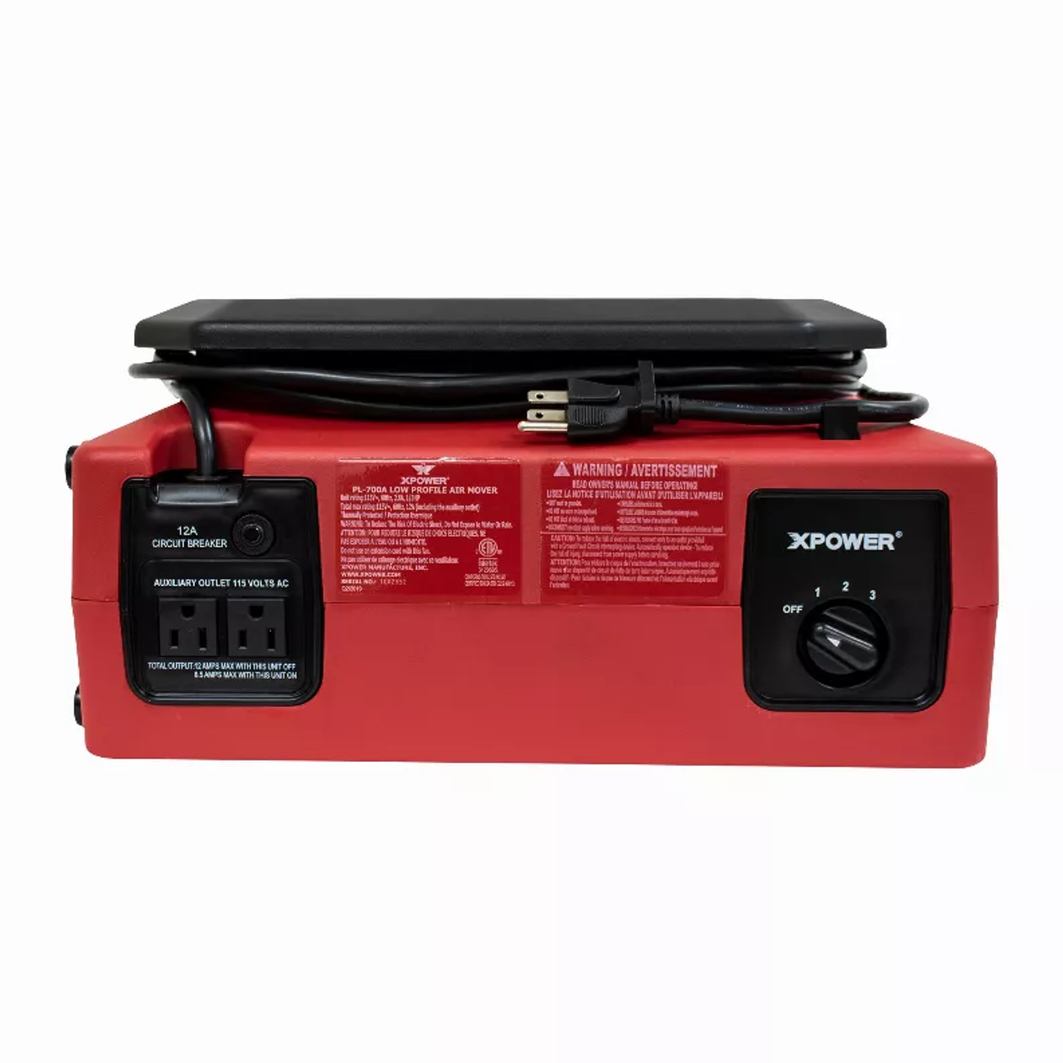 Air Mover High Volume Drying 1/3 HP 1050 CFM Three Speed Compact Lightweight Polypropylene 6 Units Stackable