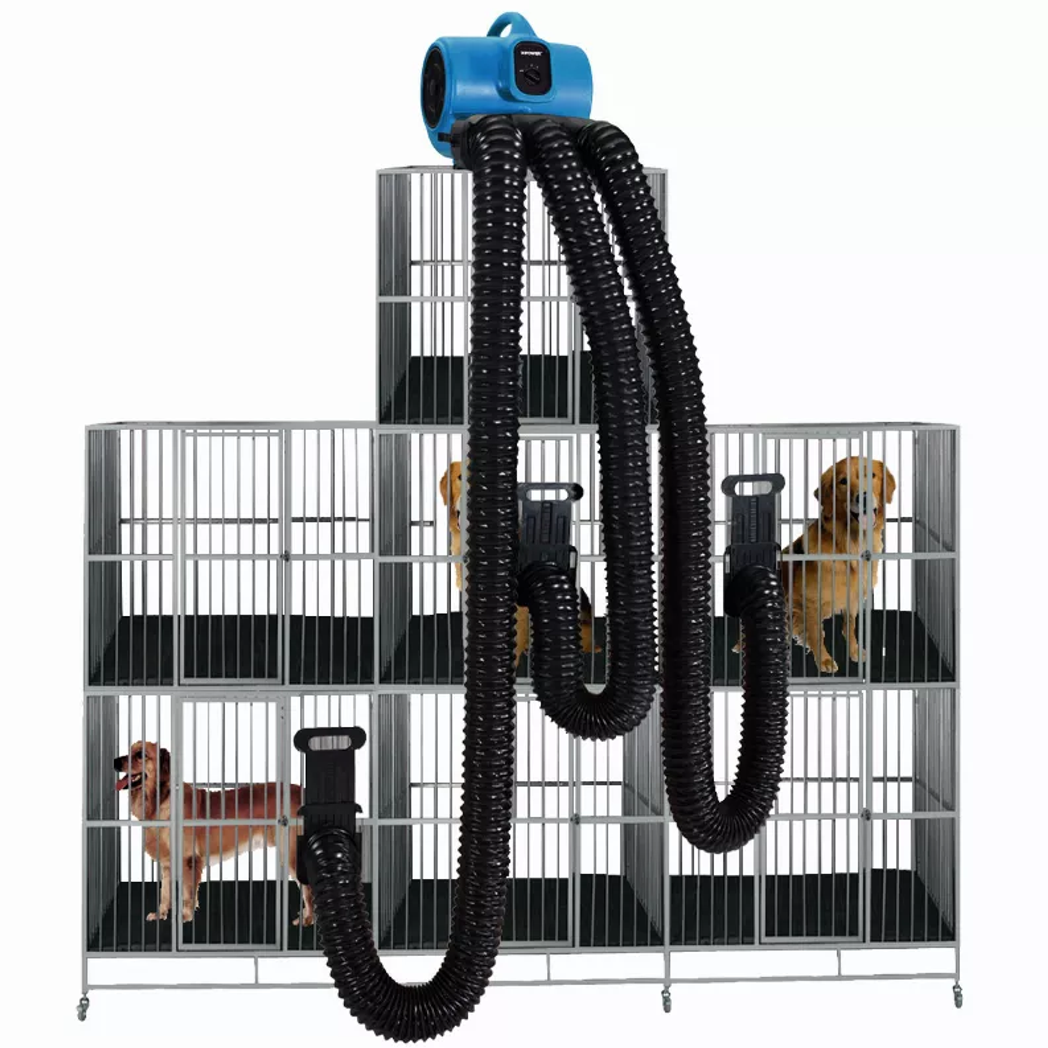 XPOWER X-430TF-MDK Professional 3 Speed Pet Grooming Dog Cage Dryer with Multi Drying Hose Kit, Timer & Filters Image 1