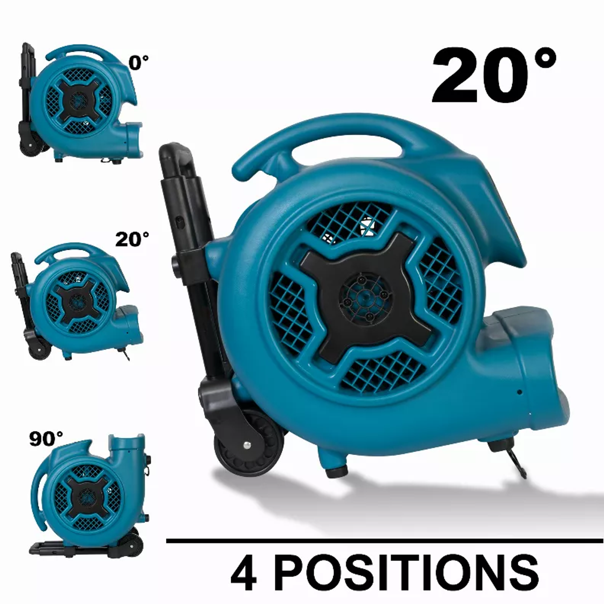 Air Mover Carpet Dryer 3 Speed 18.70 Inch Width 15.90 Inch Length Telescopic Handle Light Weight 30 Percent Lighter Than Traditional Units
