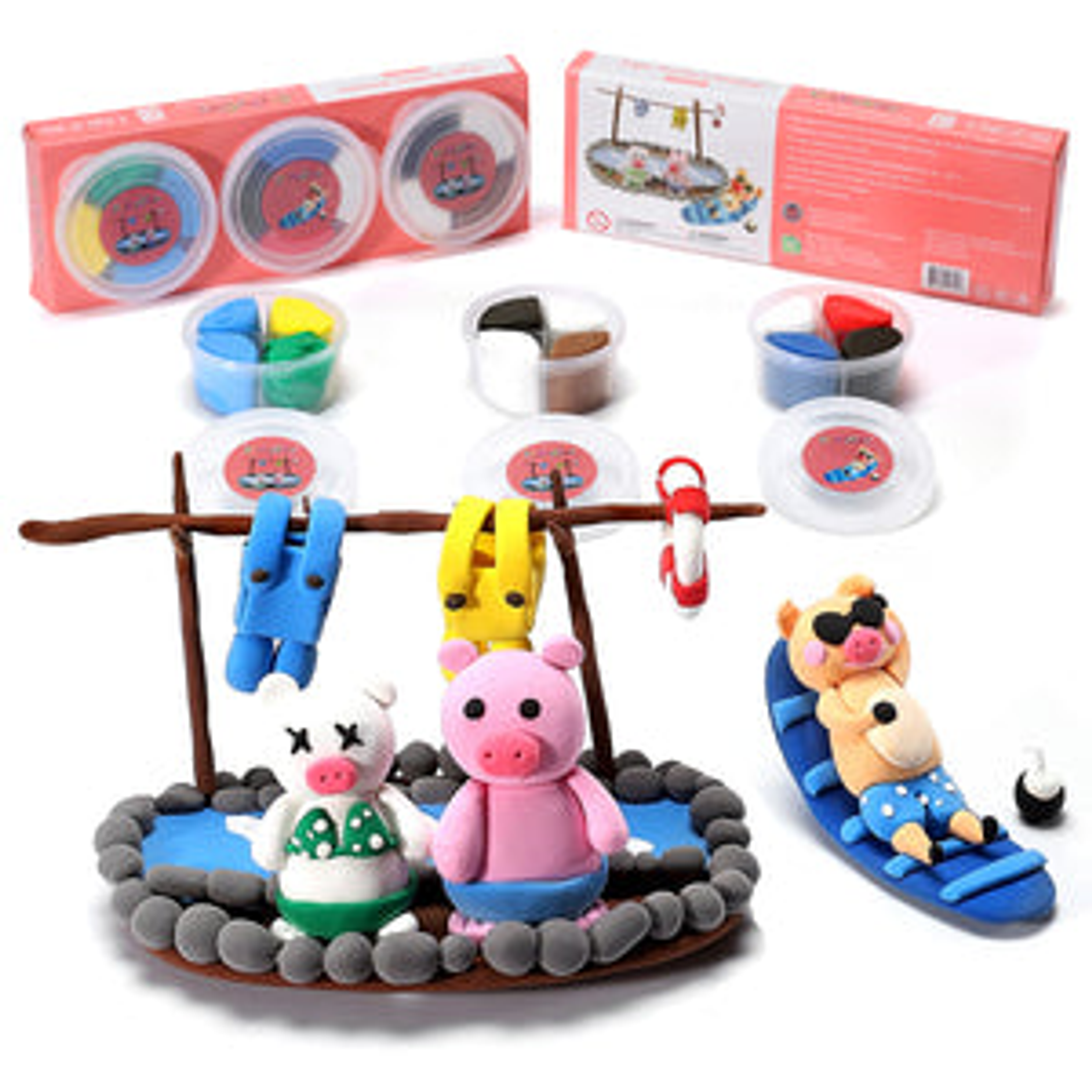 Crafting Clay Toys Creative Art Projects 12 Pieces Odorless Soft Air Dry Modeling Clays Step by Step Teaching Brochure Kids Age 4 to 8