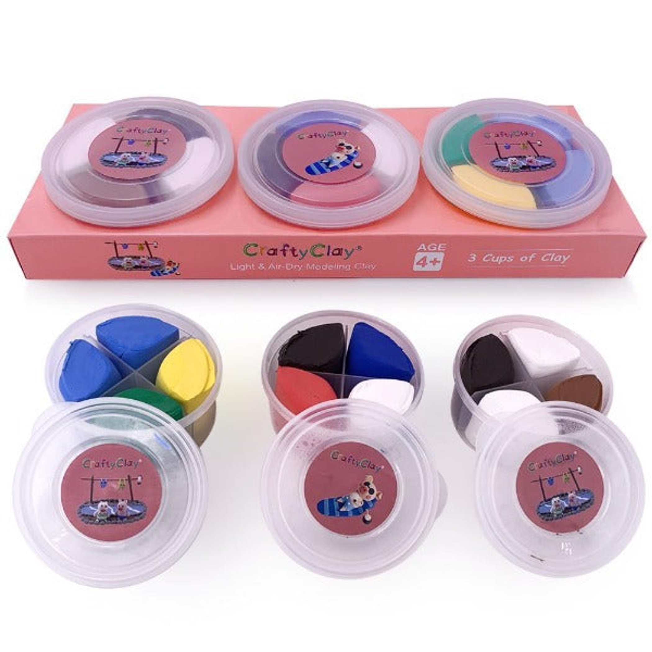 Crafting Clay Toys Creative Art Projects 12 Pieces Odorless Soft Air Dry Modeling Clays Step by Step Teaching Brochure Kids Age 4 to 8