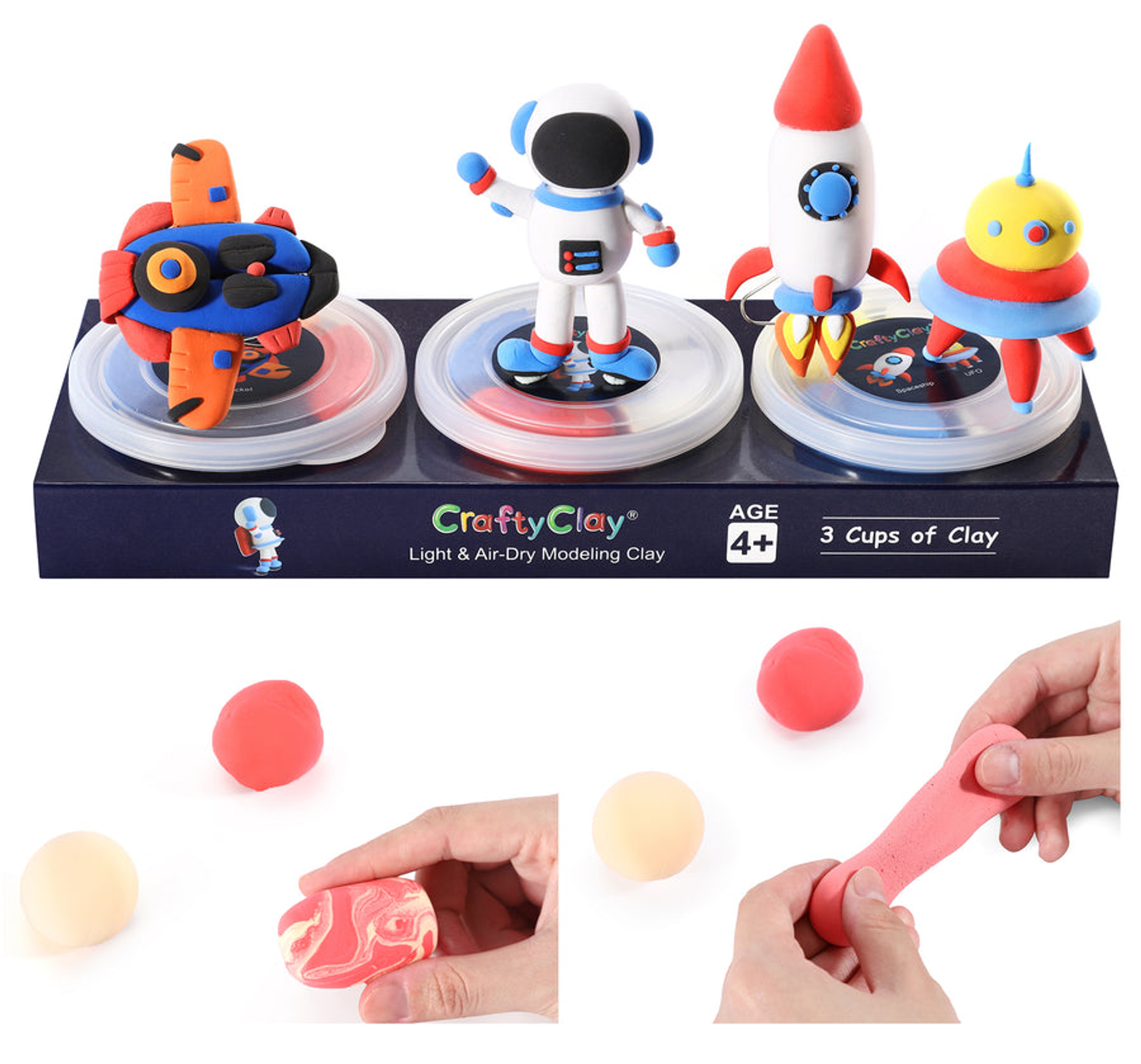 Crafting Clay Toys Air Dry Modeling Clays Odorless Soft Color Mixing 12 Pieces with Printed Teaching Brochure for Kids Age 4 to 8