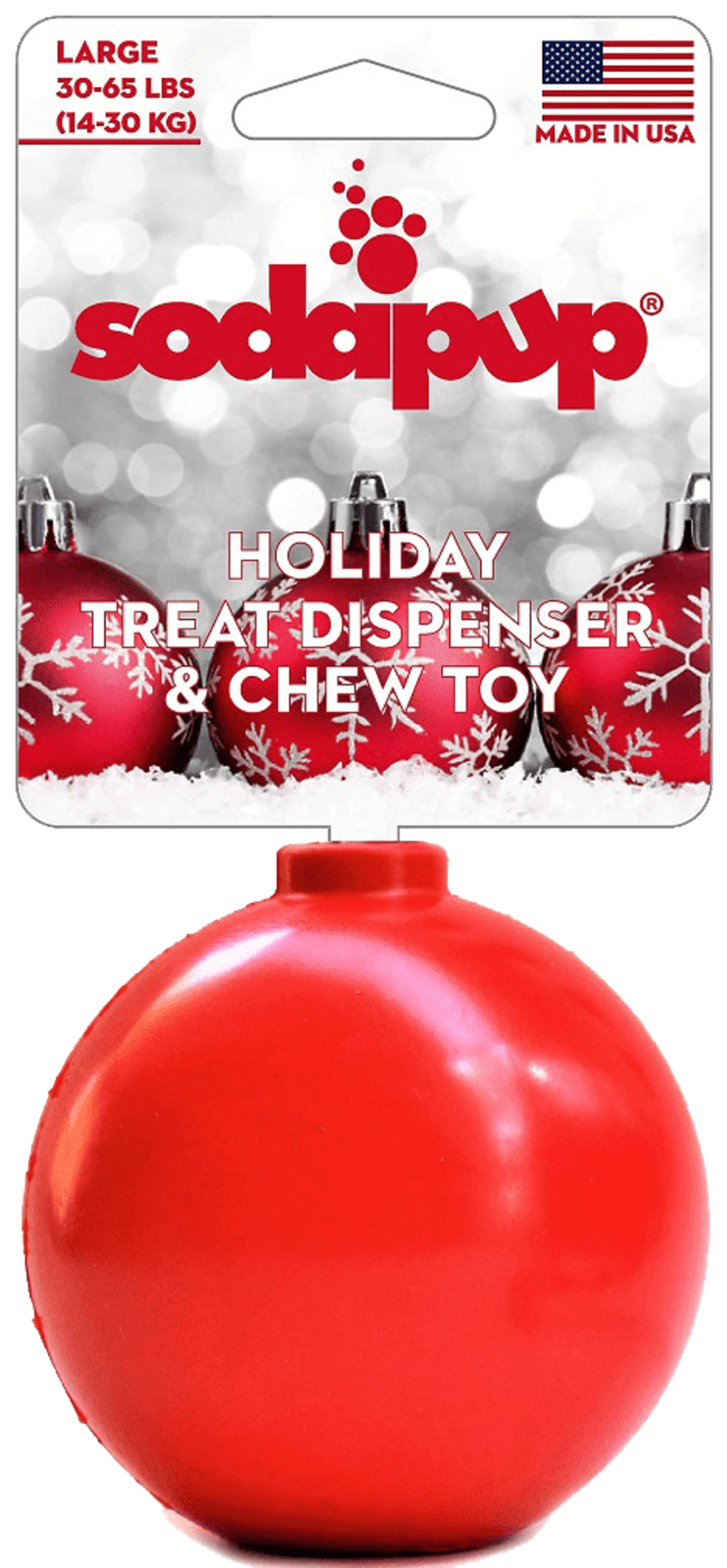 SP Christmas Ornament Durable Rubber Chew Toy & Treat Dispenser Image 1