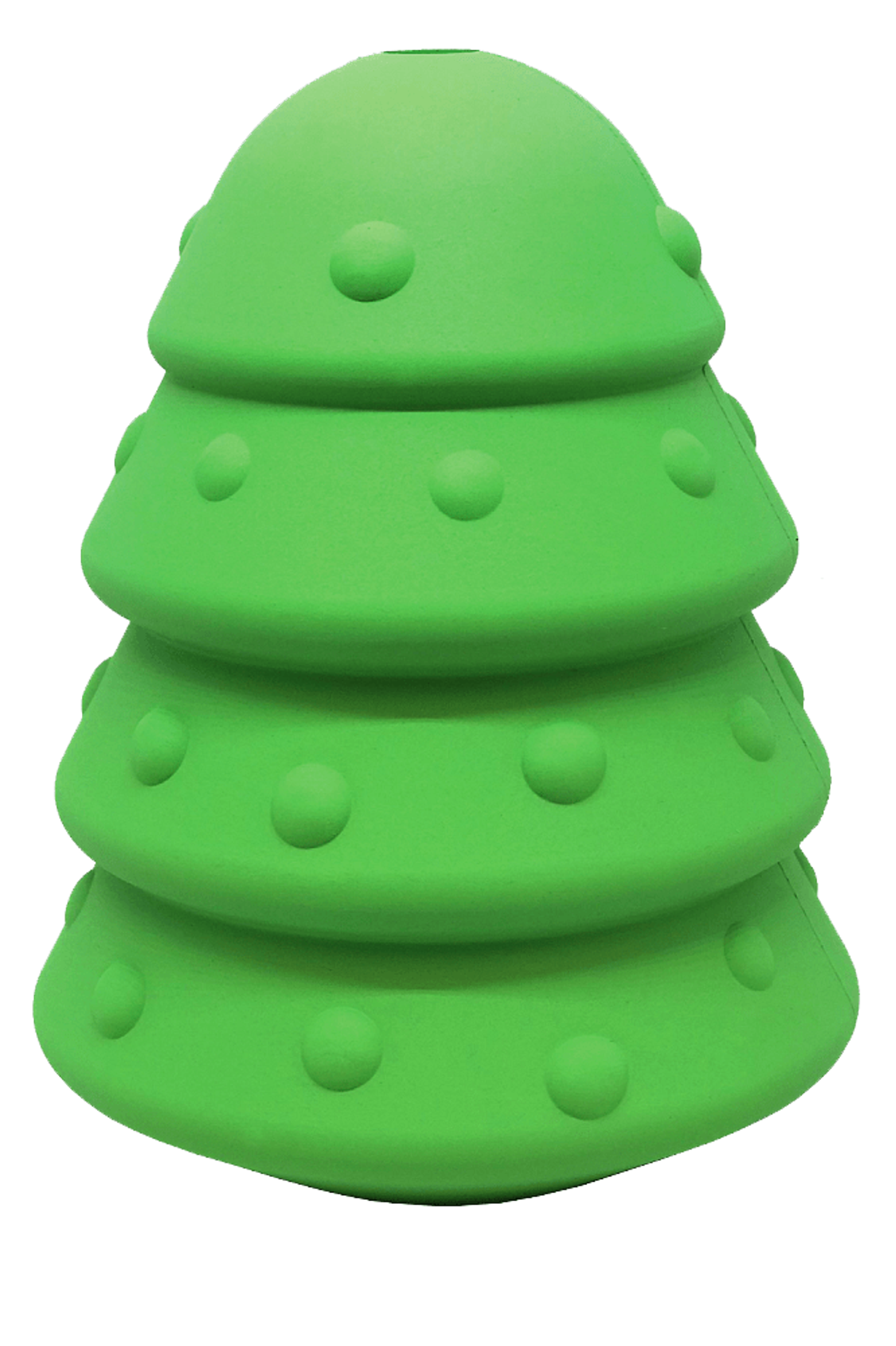 MKB Christmas Tree Durable Rubber Chew Toy & Treat Dispenser Image 1