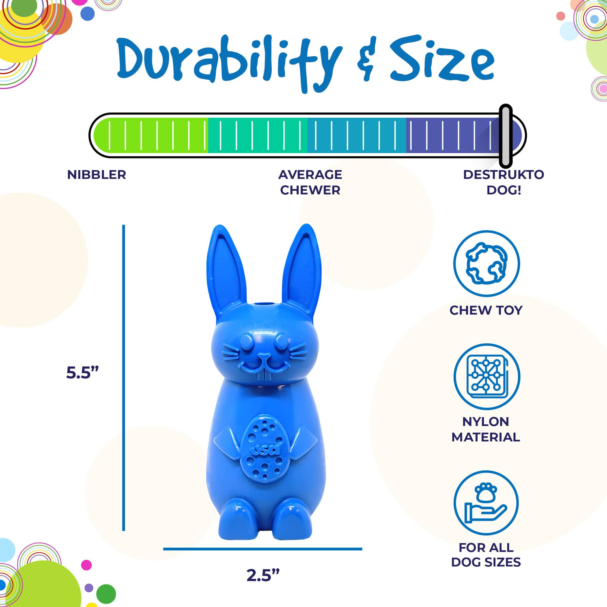 Nylon Chew Toy for Dogs Reduces Problem Behaviors Enrichment Toy Durable Design Hollow Shape Suitable for Heavy Chewers and Aggressive Chewers