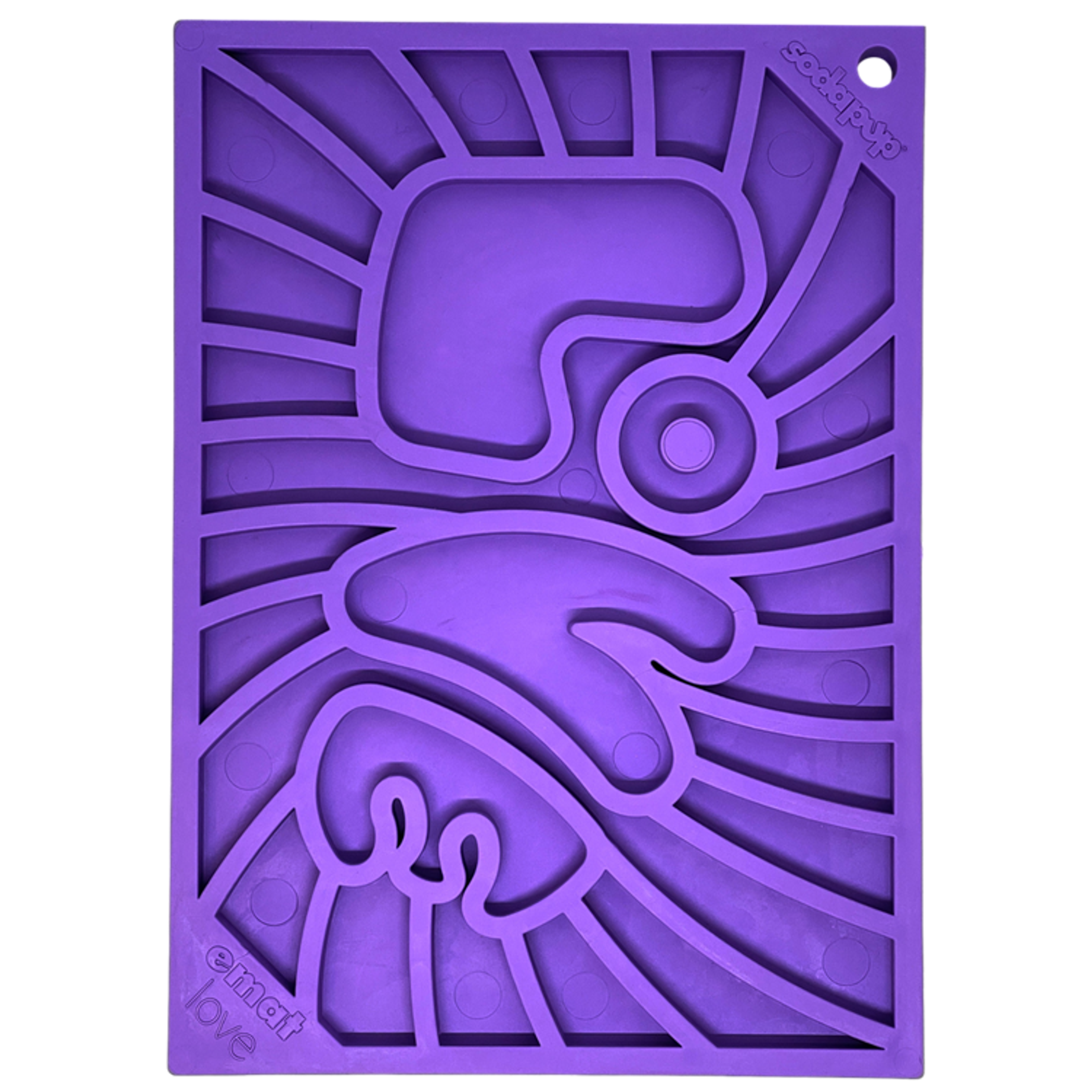 Groovy Love eMat - Small Enrichment Lick Mat| Retro Peace & Love Design