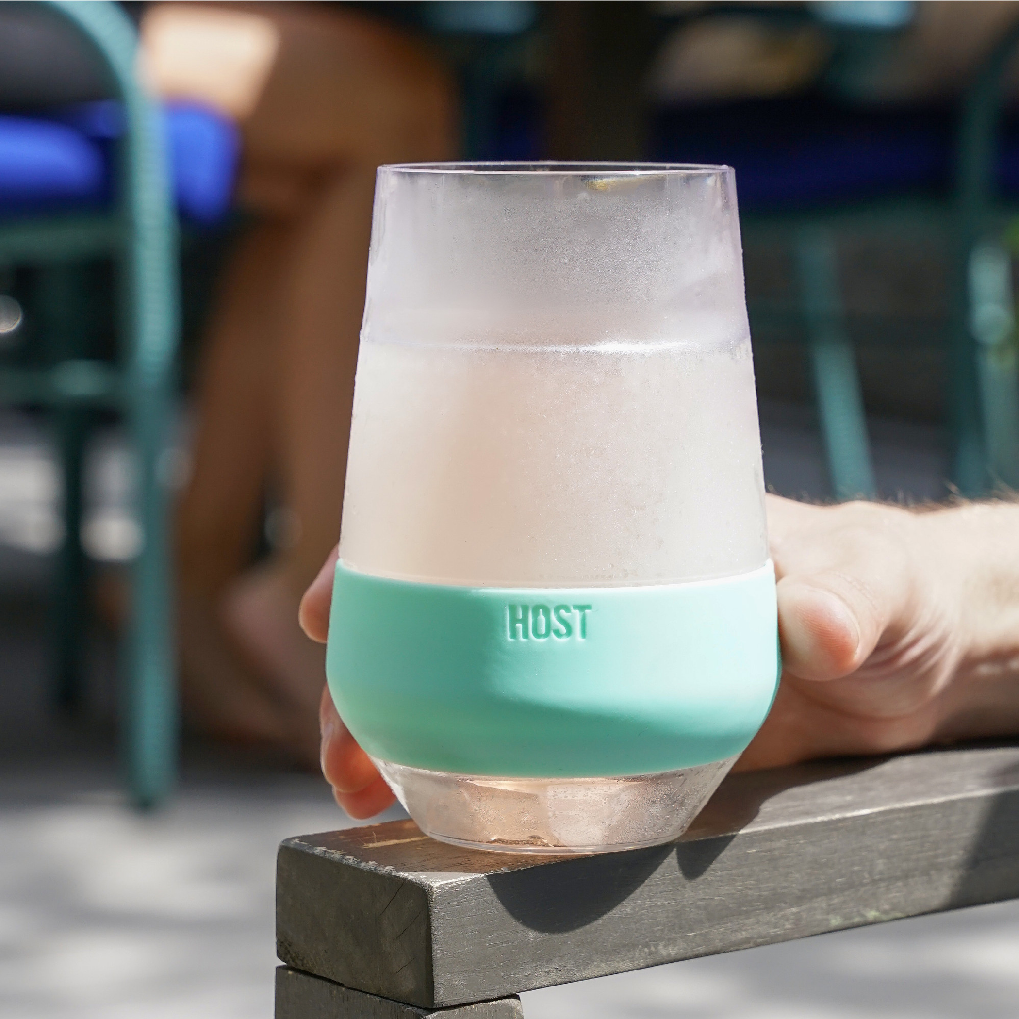 Cooling Cup Beverage Cooler Stemless 12 Ounces Insulated Silicone Band Hand Wash Only