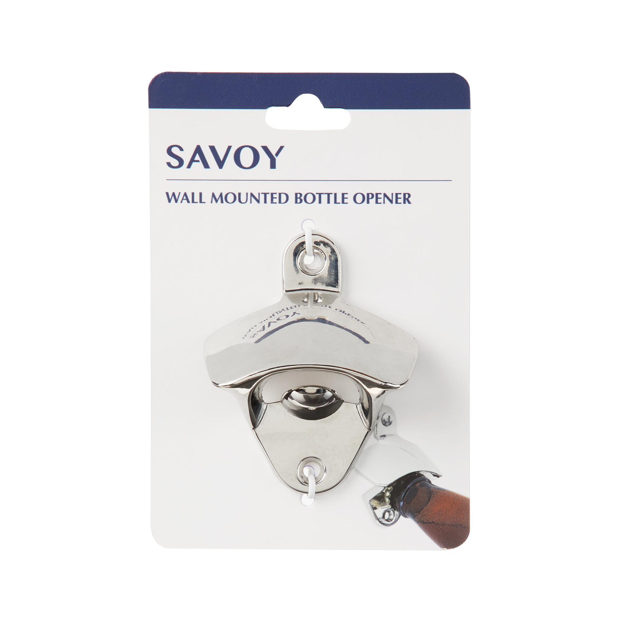 Bottle Opener Wall-Mounted Polished Metal Modern Look Screws Included Kitchen Patio Usage