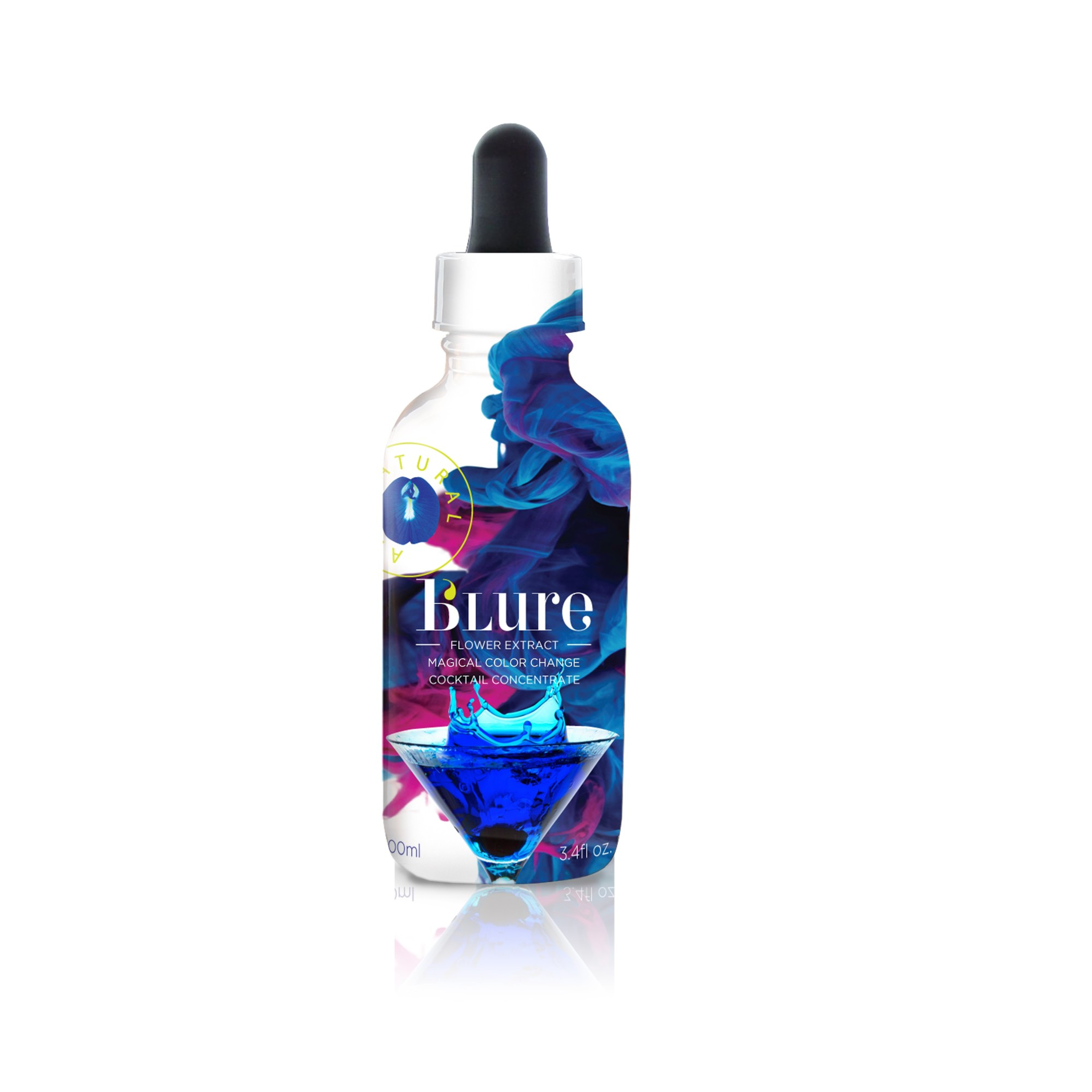Flower Extract Colorant Natural Sweetness 3.4 oz Bright Blue Suitable for Cocktails and Food