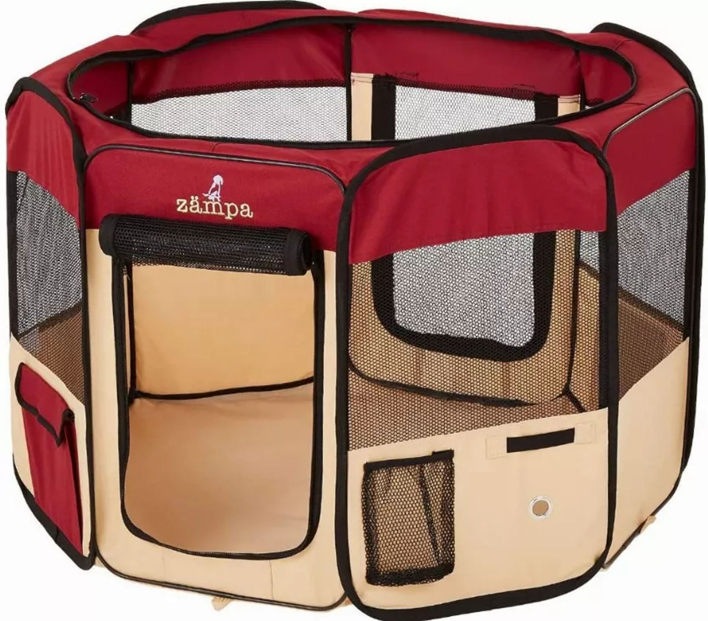 Zampa Portable Foldable Pet playpen Exercise Pen Kennel + Carrying Case Image 1