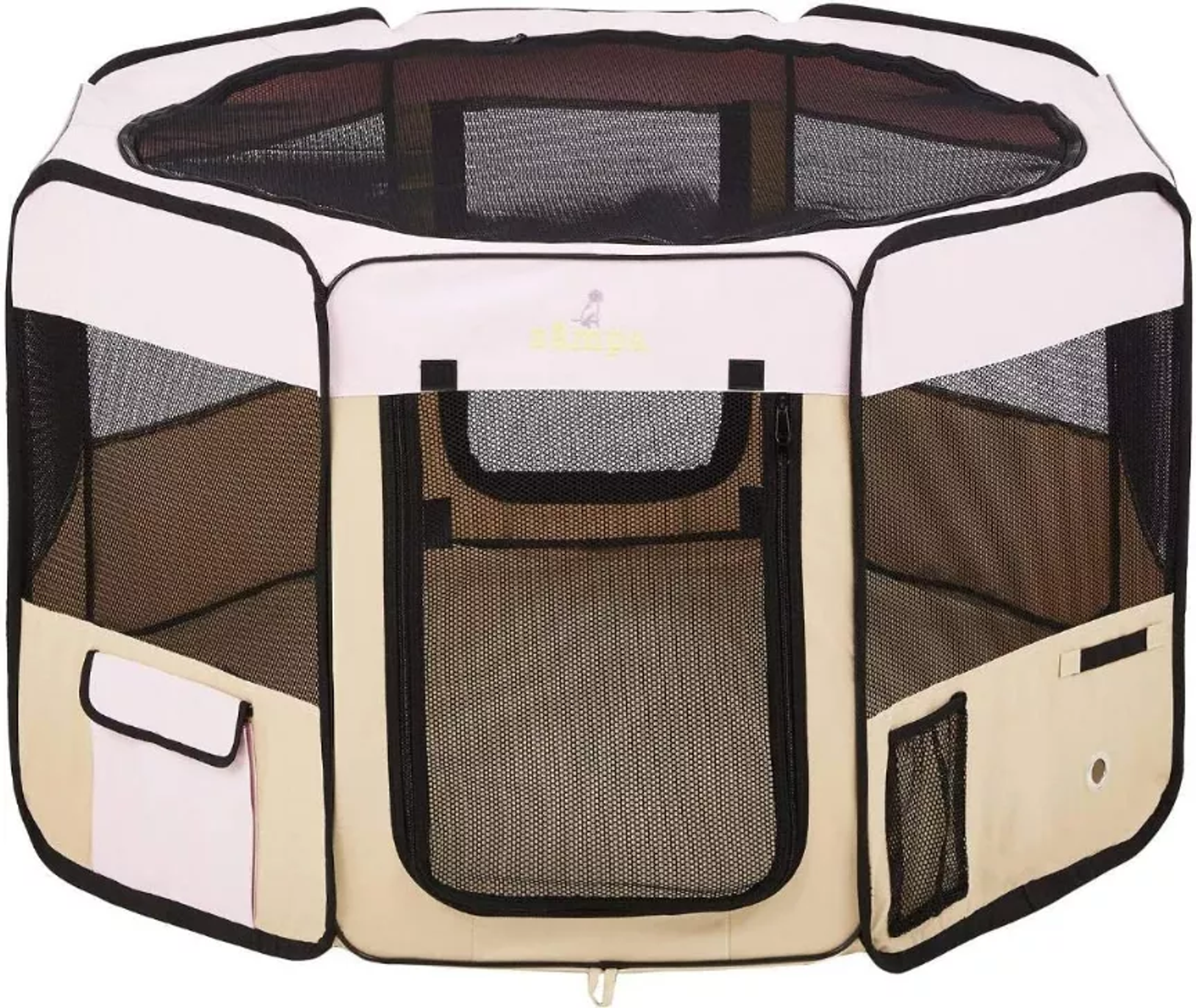 Zampa Portable Foldable Pet playpen Exercise Pen Kennel + Carrying Case Image 1