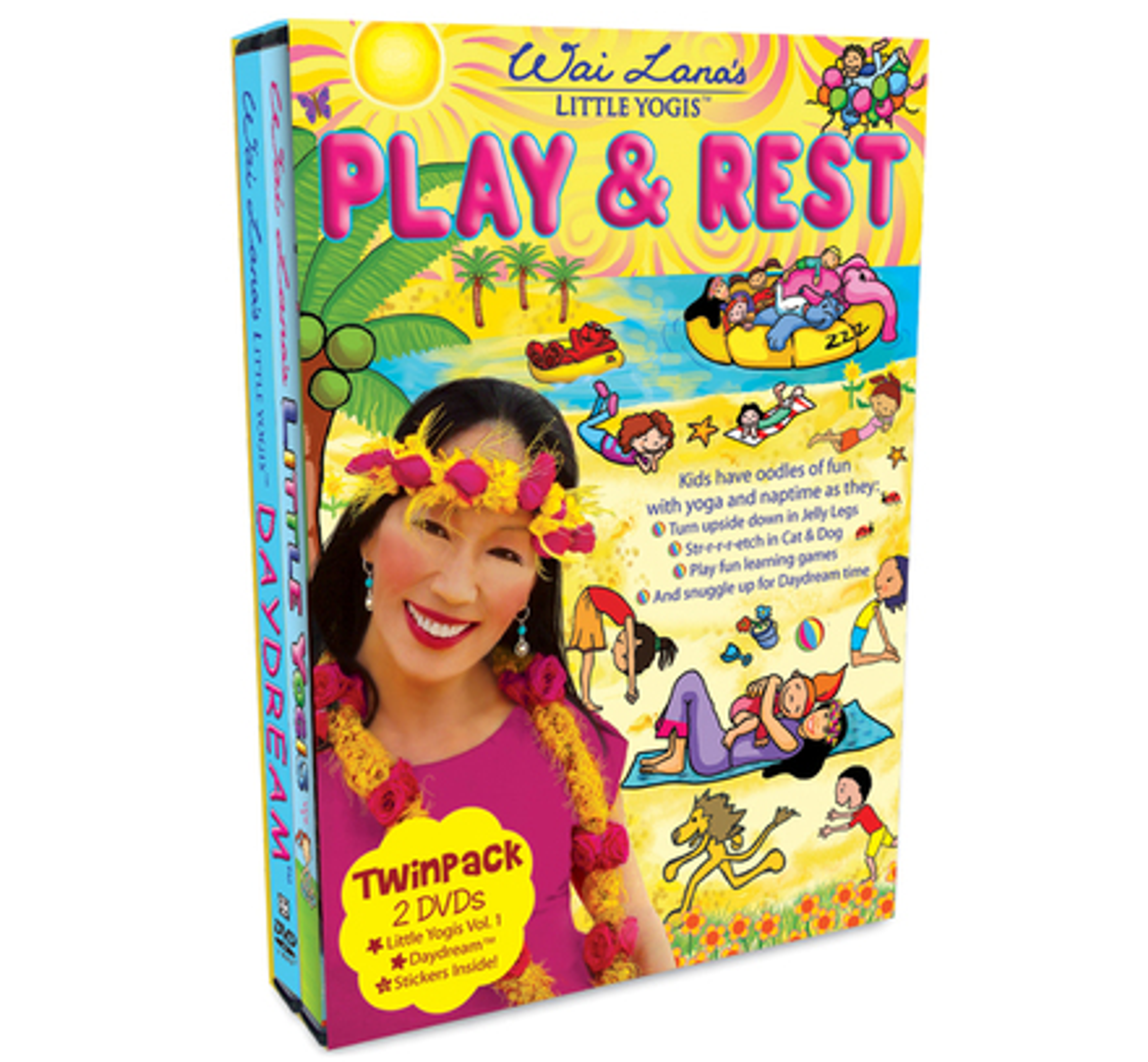 Yoga DVD Play & Rest Twin Pack Includes Little Yogis Volume 1 DVD Daydream DVD Stickers 60 Minutes Running Time
