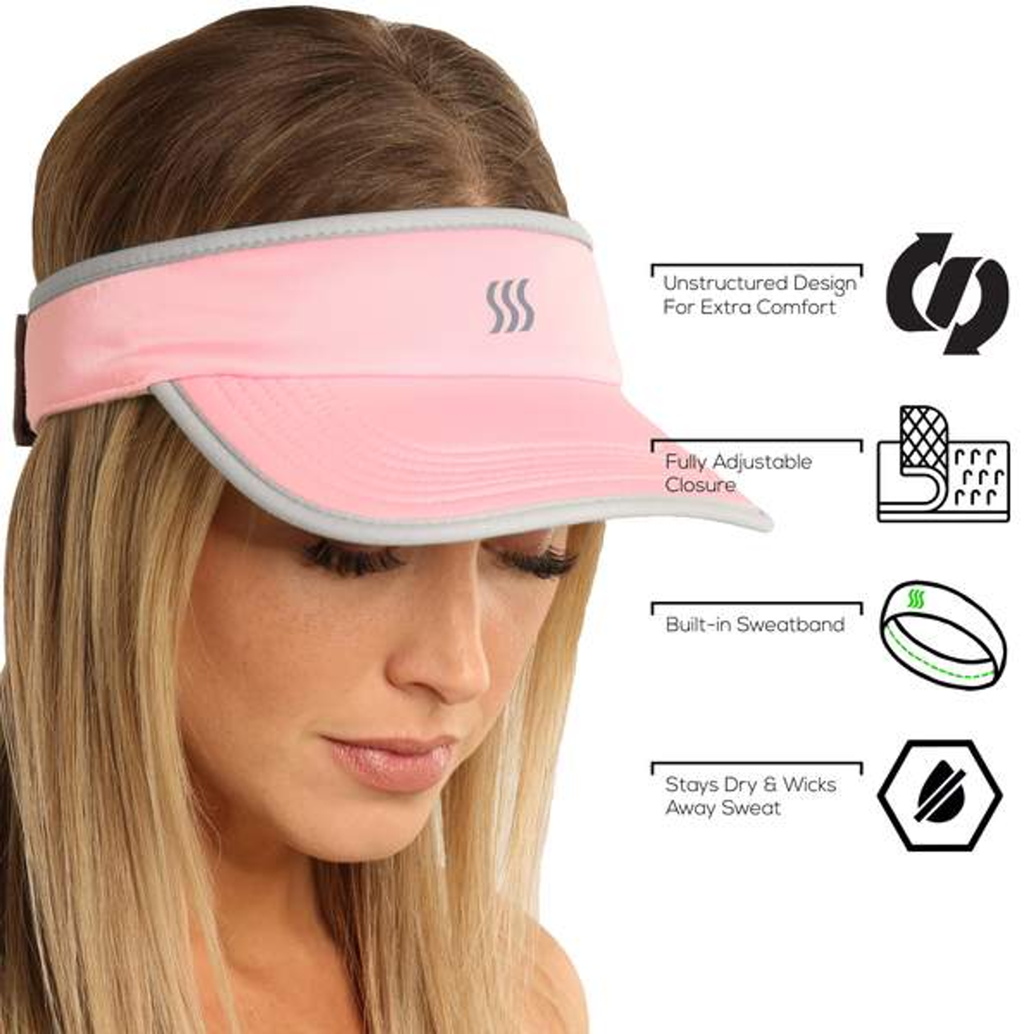 Visor Running Super Absorbent Adjustable Lightweight Soft Bamboo Viscose Flexible Breathable Design for Outdoor Activities