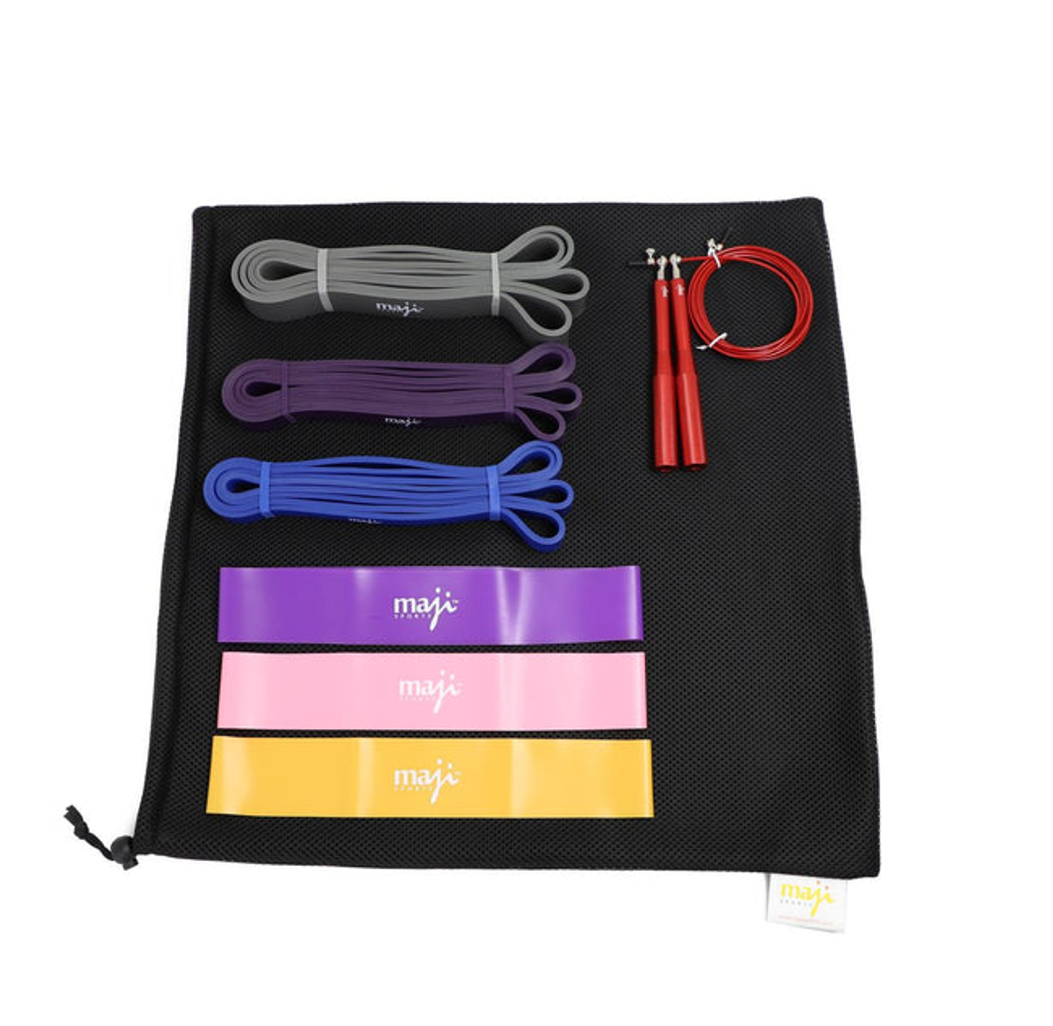 Bundle de accesorios de entrenamiento de resistencia y cardio con bandas de resistencia variables y cuerda de salto de alta velocidad