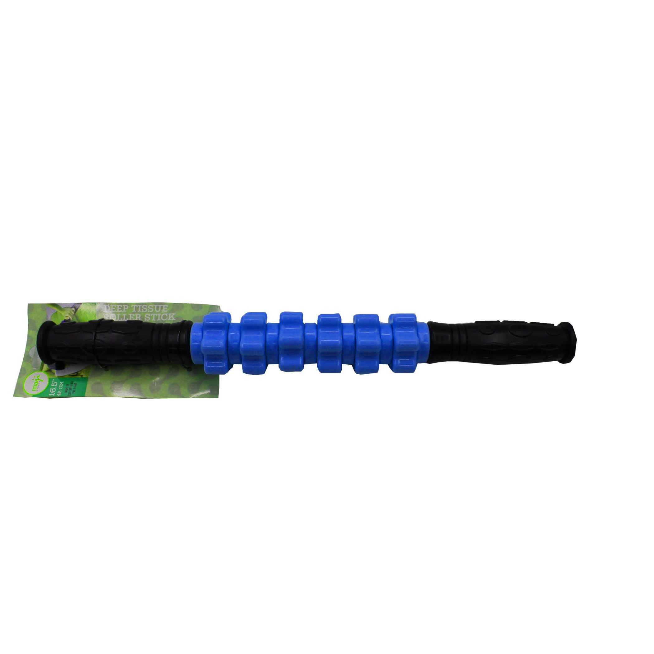 Massage Stick Deep Tissue Relief ECO-PVC ABS Rubber Handle 16.5 Inches Long 2 Inches Diameter 350 Grams Targets Back Neck Hips Thighs Hamstrings Calves